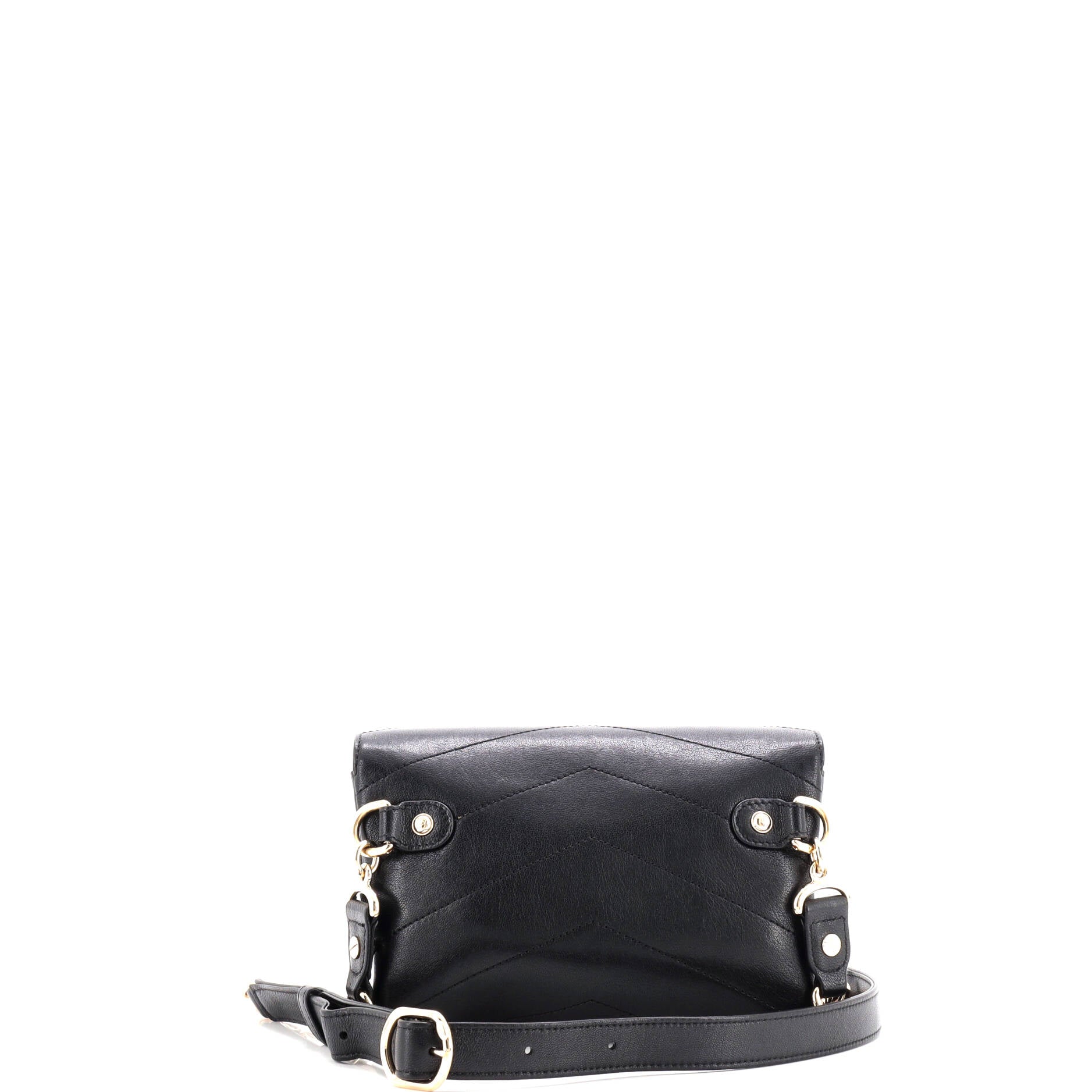 Double Flap Waist Bag Chevron Sheepskin