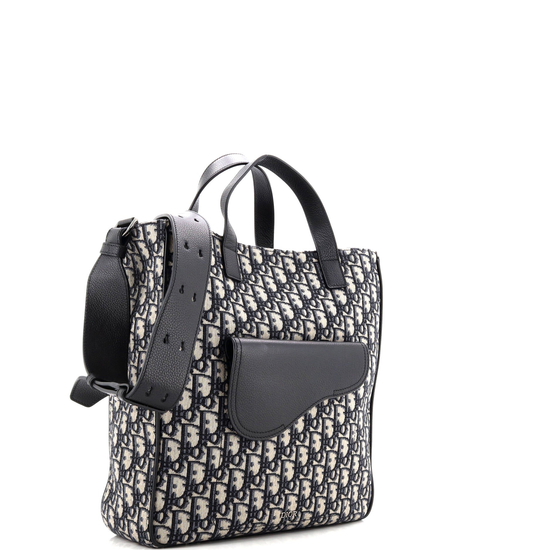 Saddle Tote Oblique Canvas and Leather Tall
