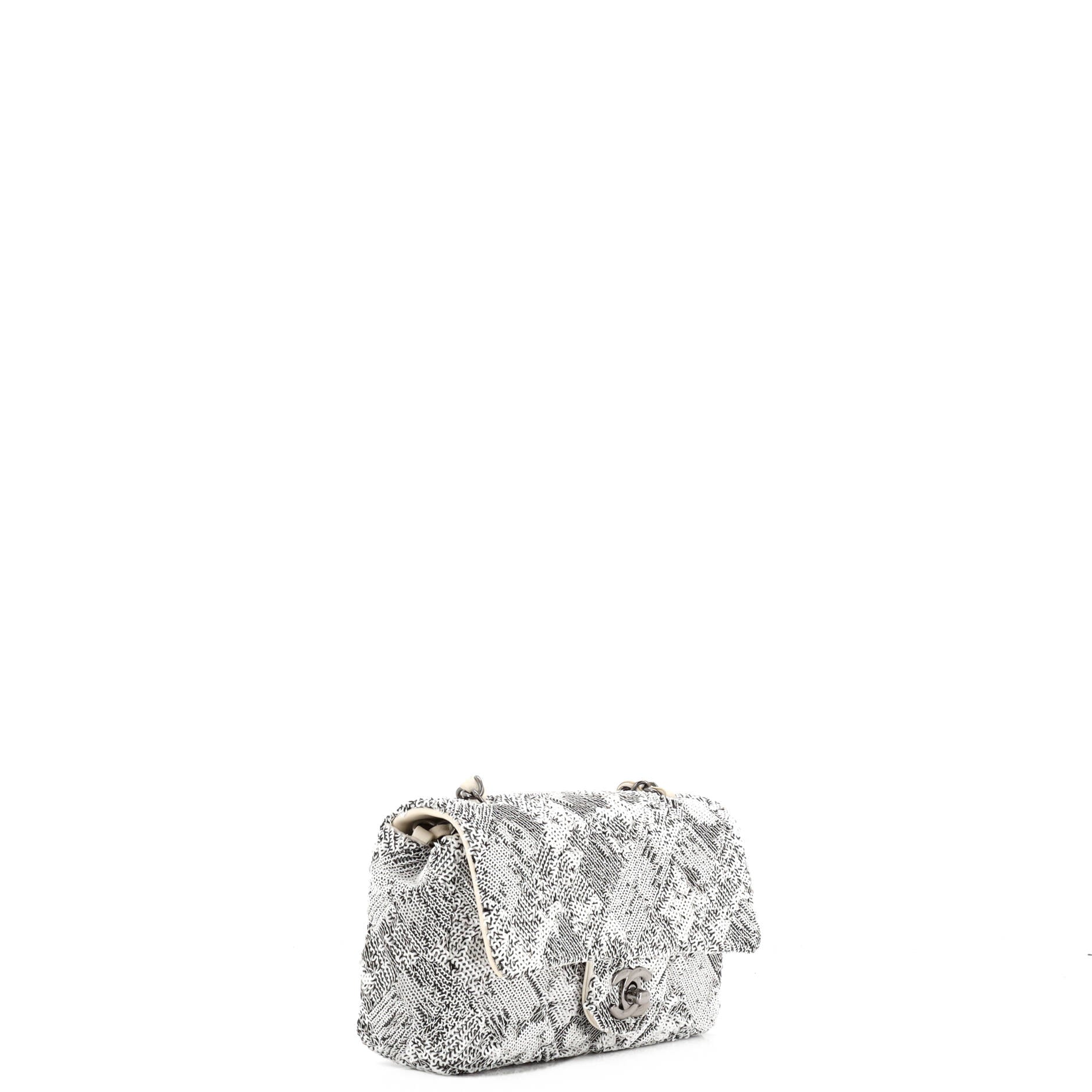 Classic Single Flap Bag Quilted Sequins Mini