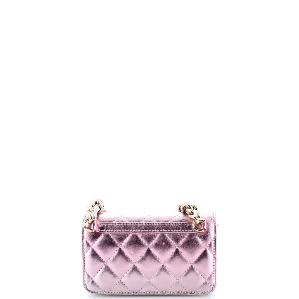 Coco Punk Chain Clutch Quilted Gradient Metallic Lambskin