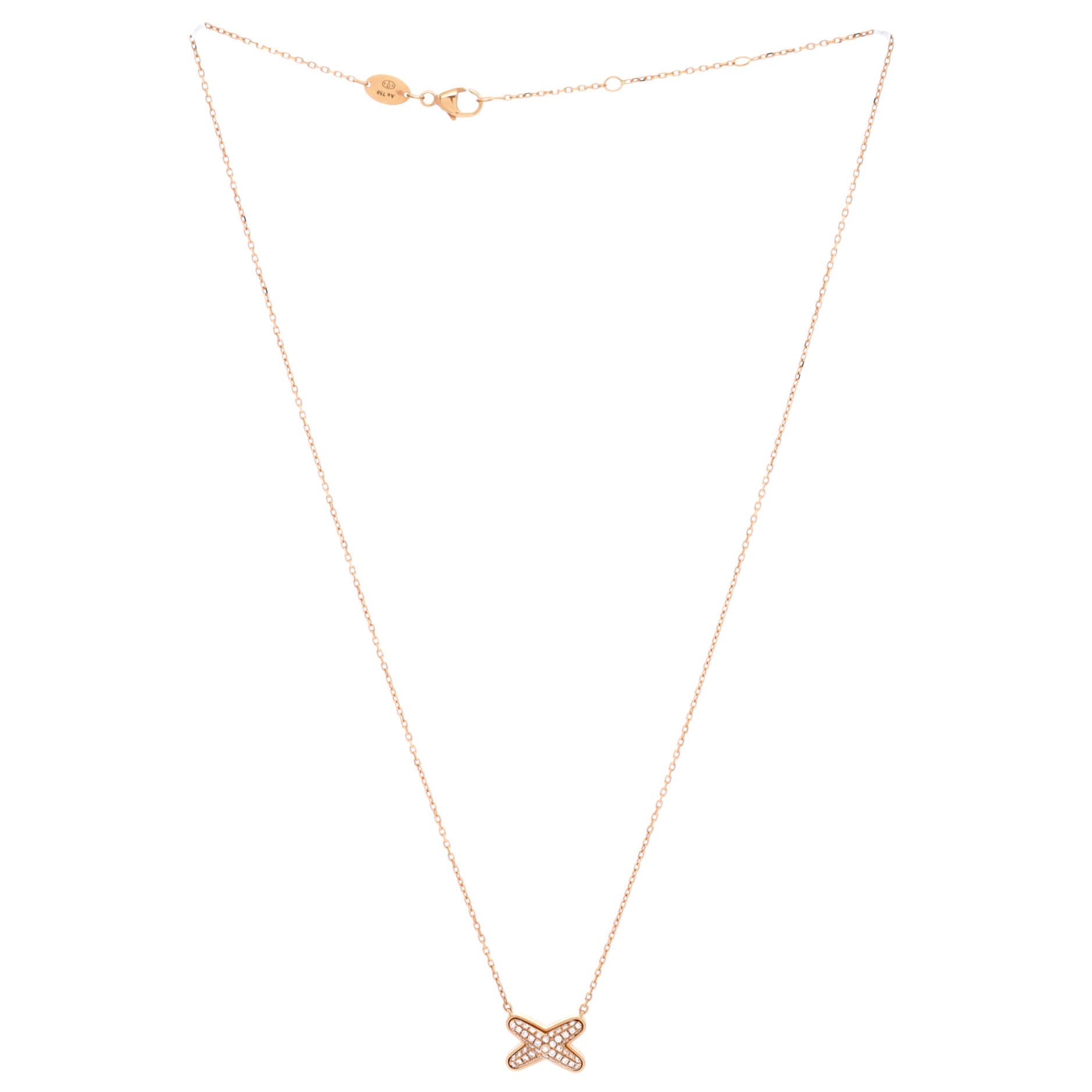 Jeux de Liens Pendant Necklace 18K Rose Gold with Diamonds