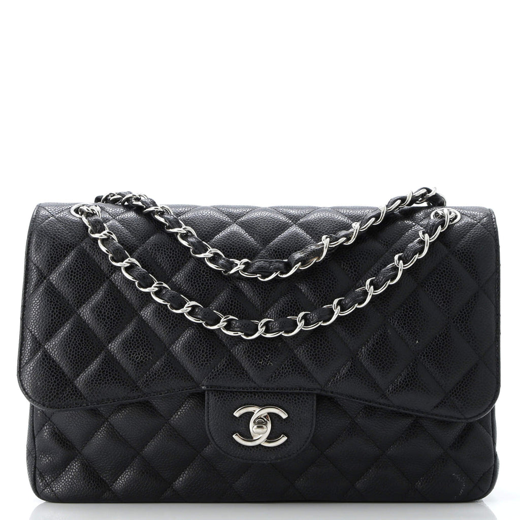 Classic Double Flap Bag Quilted Caviar Jumbo