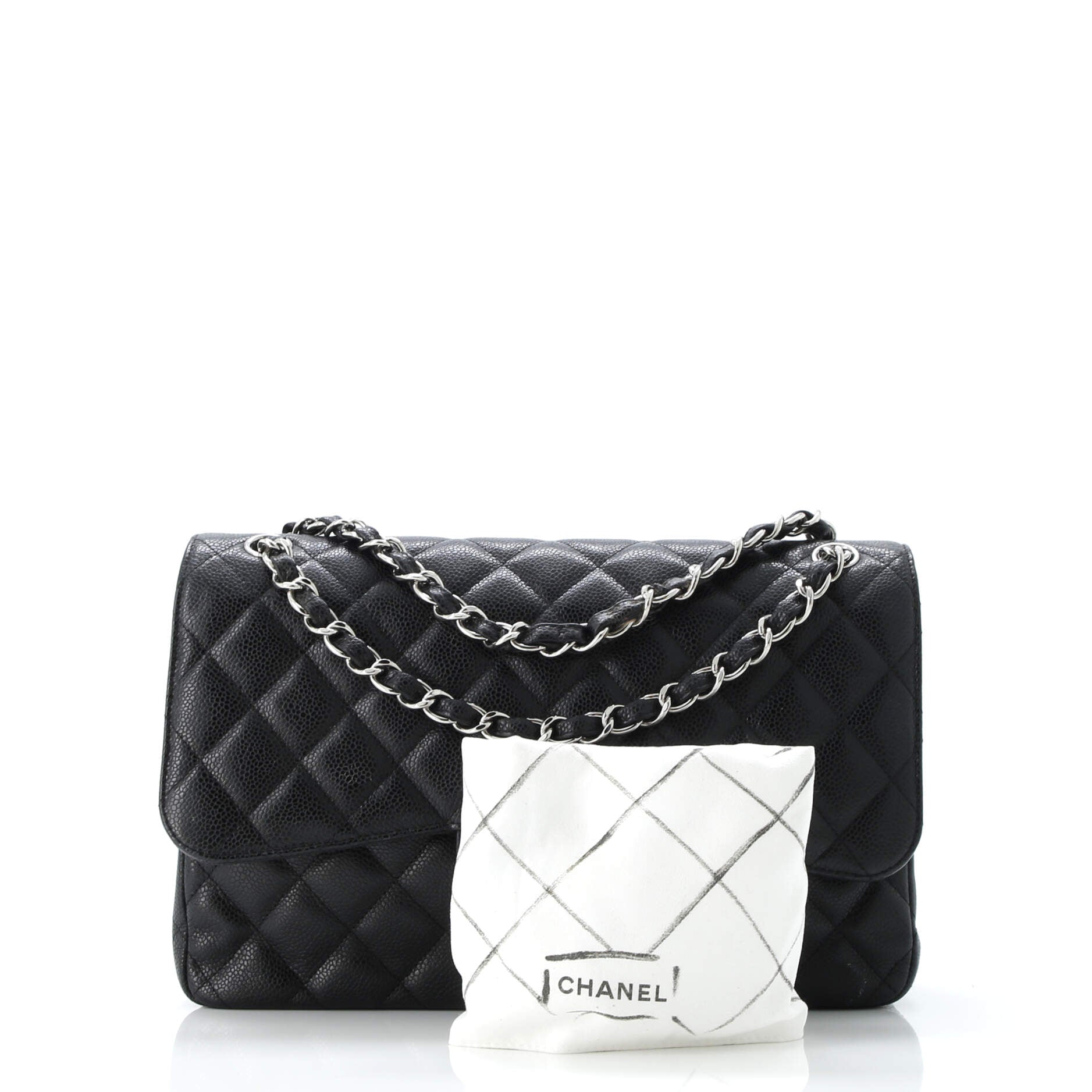 Classic Double Flap Bag Quilted Caviar Jumbo