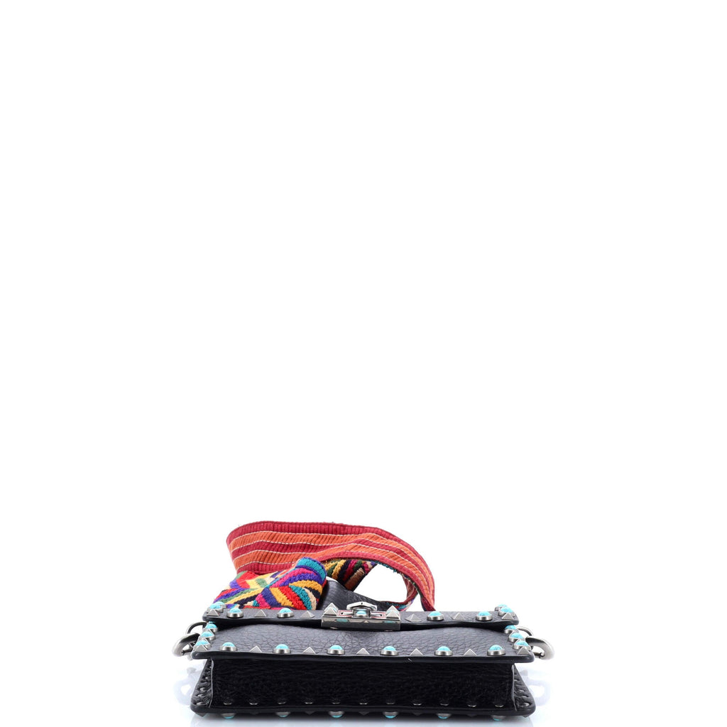 Rolling Rockstud Crossbody Bag Leather with Cabochons Small