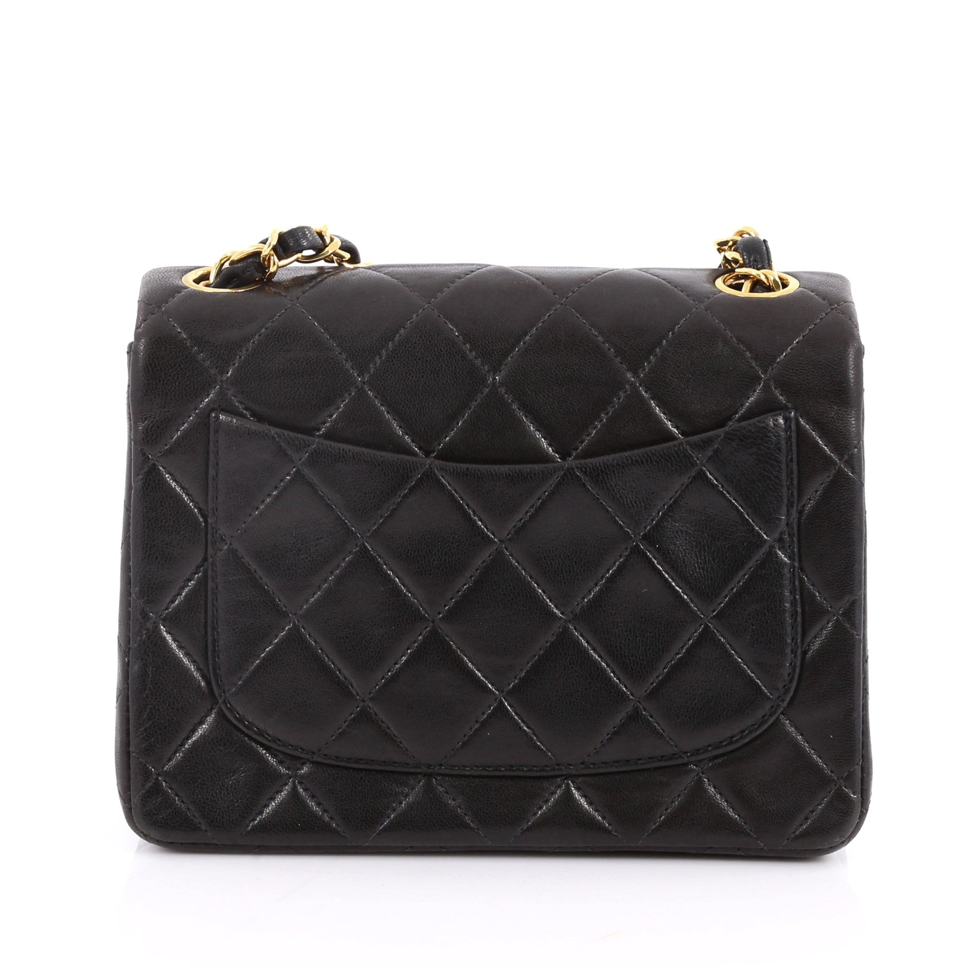 Vintage Square Classic Single Flap Bag Quilted Lambskin Mini