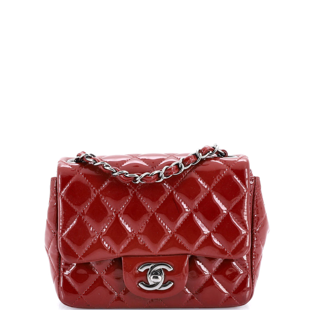 Square Classic Single Flap Bag Quilted Patent Mini