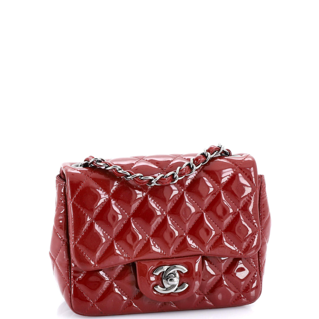 Square Classic Single Flap Bag Quilted Patent Mini