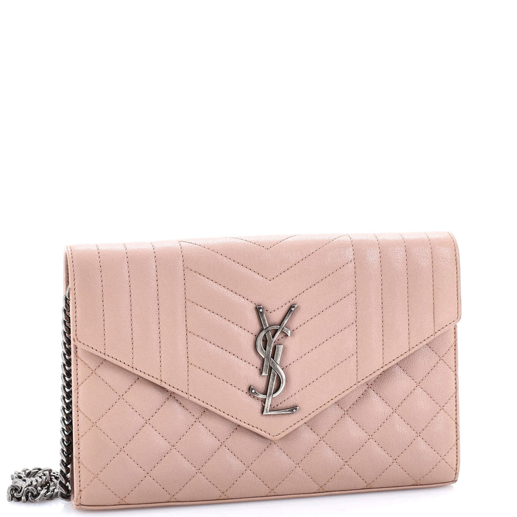 Classic Monogram Envelope Satchel Mixed Matelasse Leather Medium