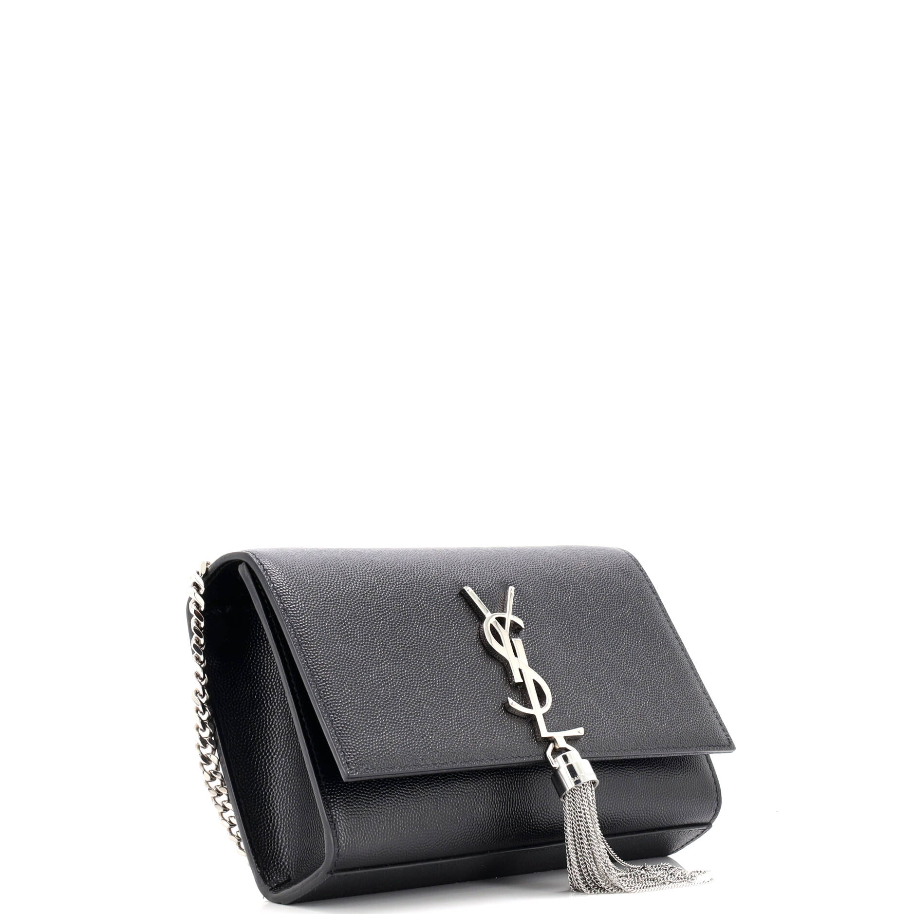 Classic Monogram Tassel Crossbody Bag Grainy Leather Small