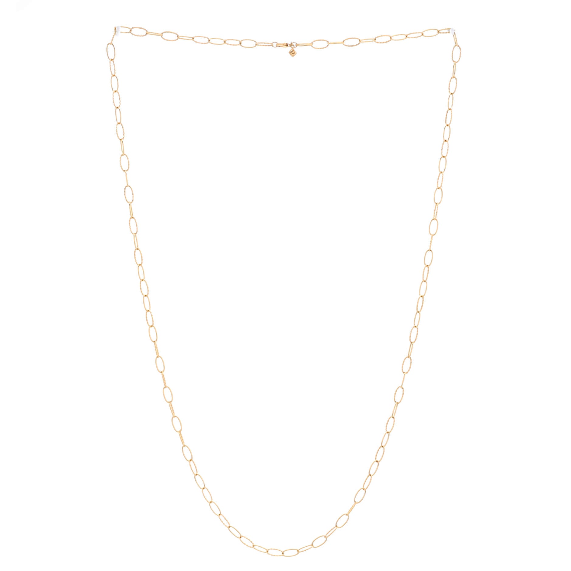 Stax Elongated Oval Link Necklace 18K Yellow Gold 36"