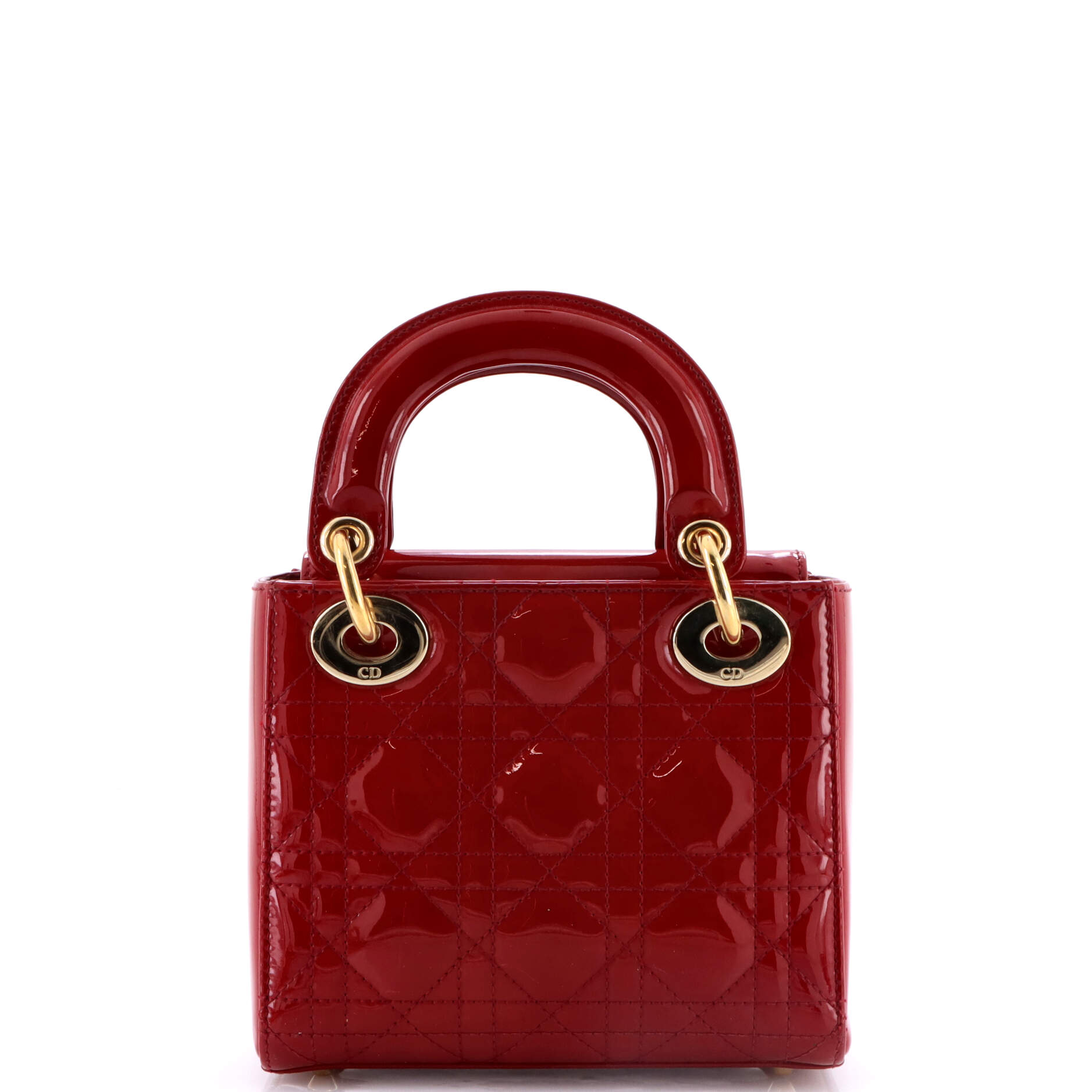 Lady Dior Chain Bag Cannage Quilt Patent Mini