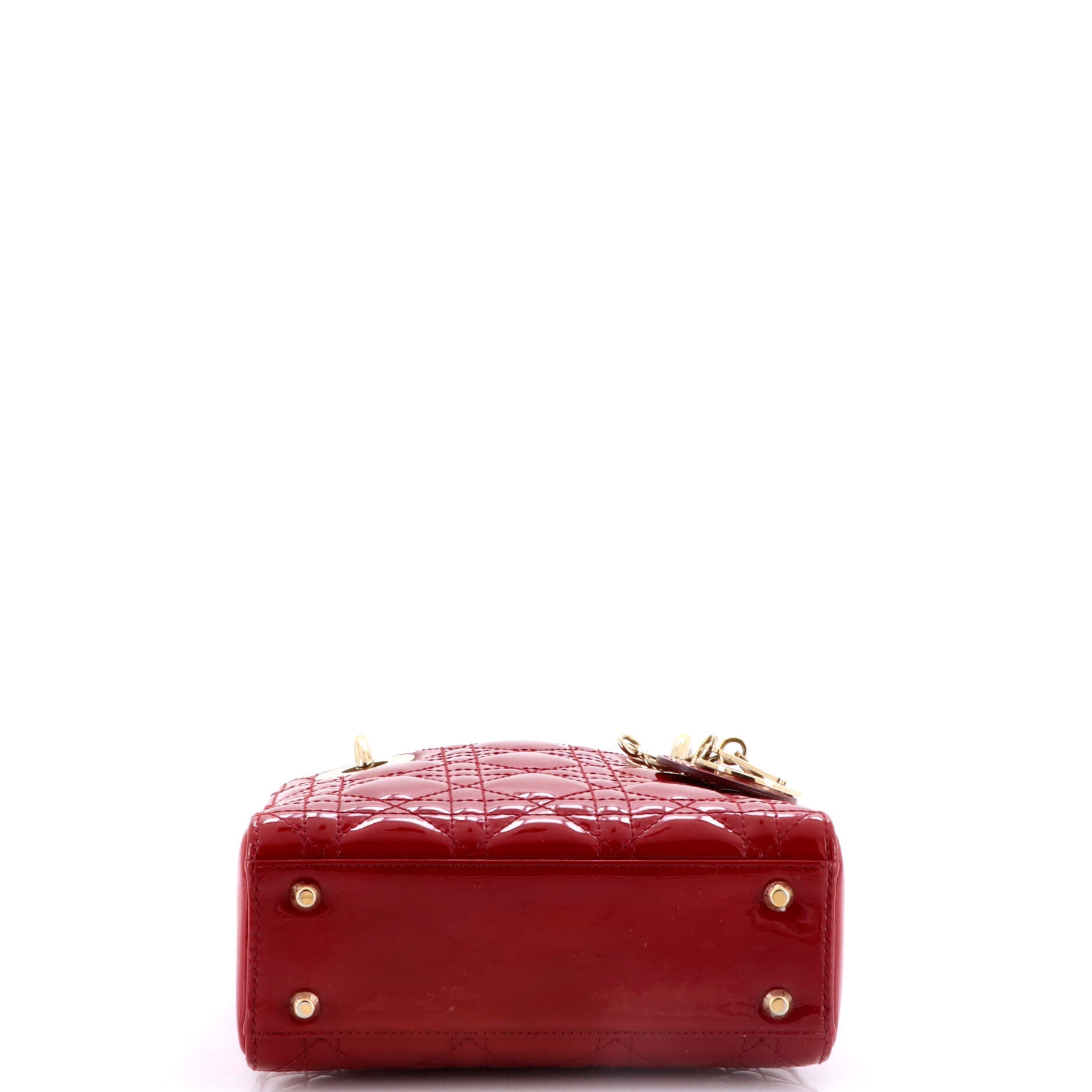 Lady Dior Chain Bag Cannage Quilt Patent Mini