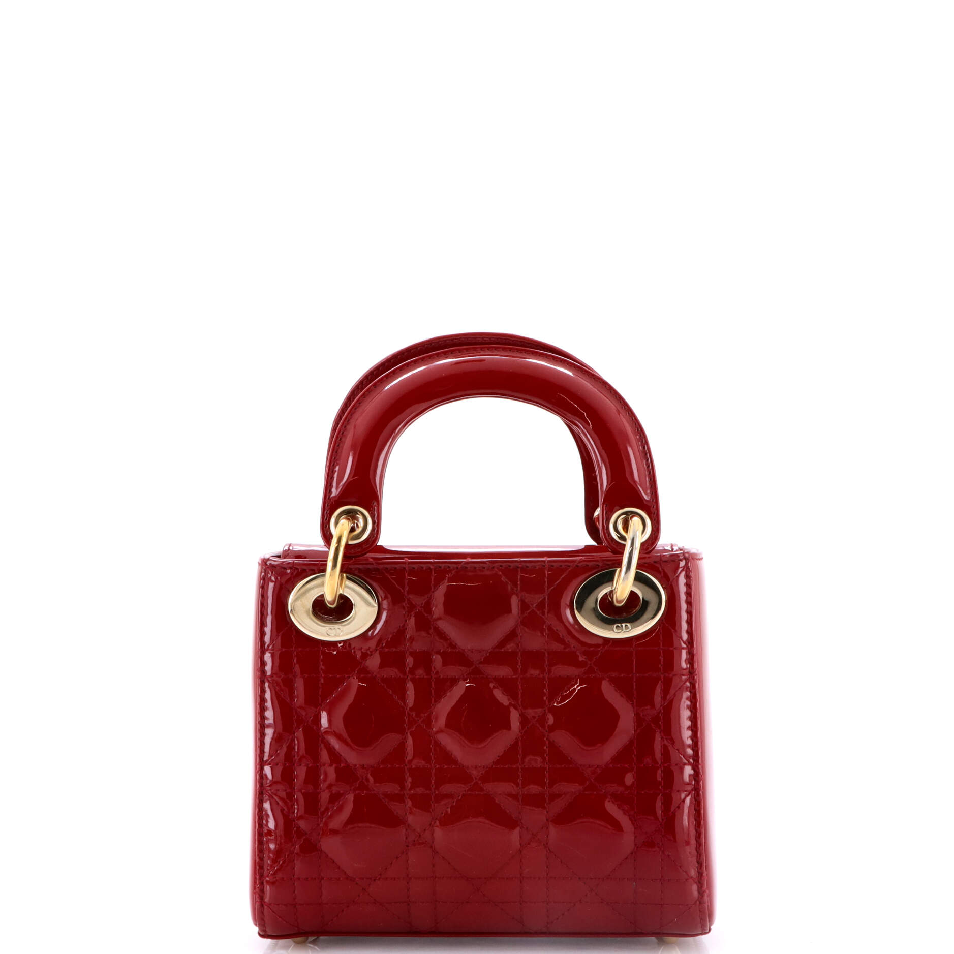 Lady Dior Chain Bag Cannage Quilt Patent Mini