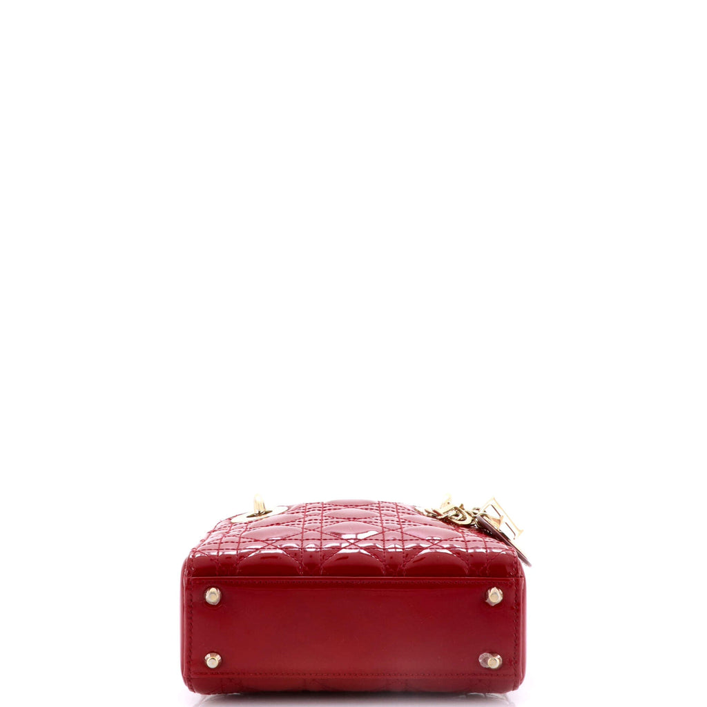 Lady Dior Chain Bag Cannage Quilt Patent Mini