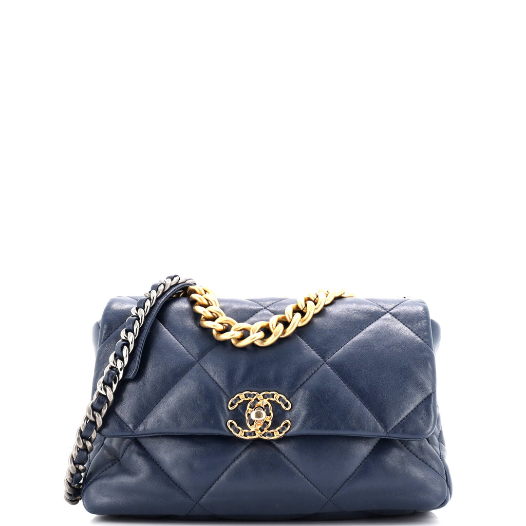 19 Flap Bag Quilted Leather Large