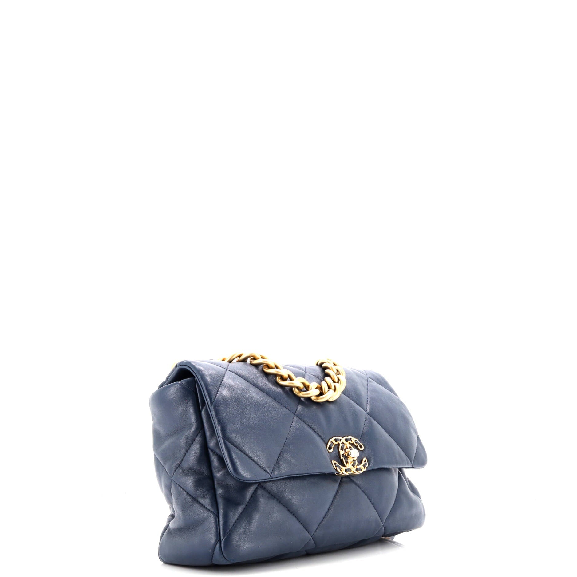 19 Flap Bag Quilted Leather Large
