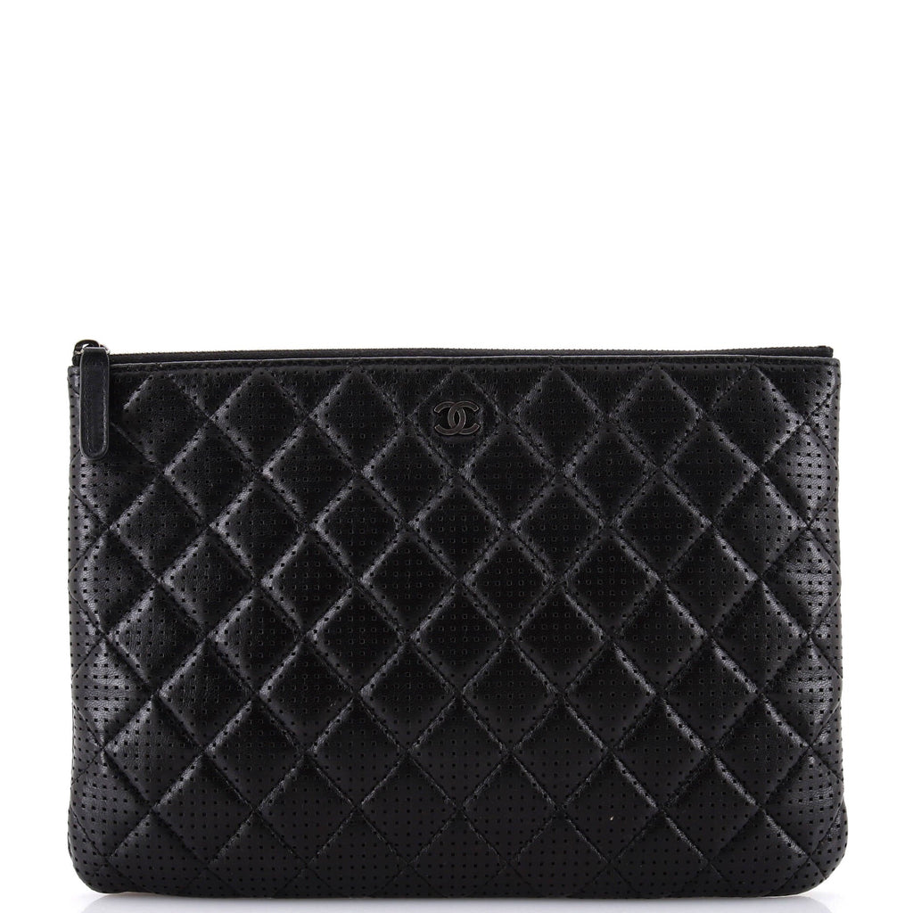 O Case Clutch Quilted Perforated Lambskin Medium
