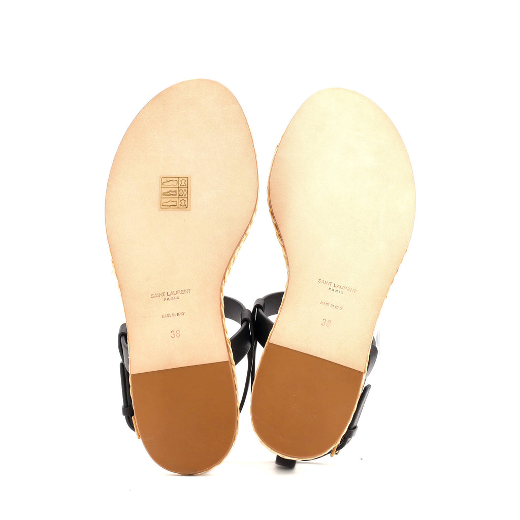 Women's Monogram Thong Sandals Leather and Raffia