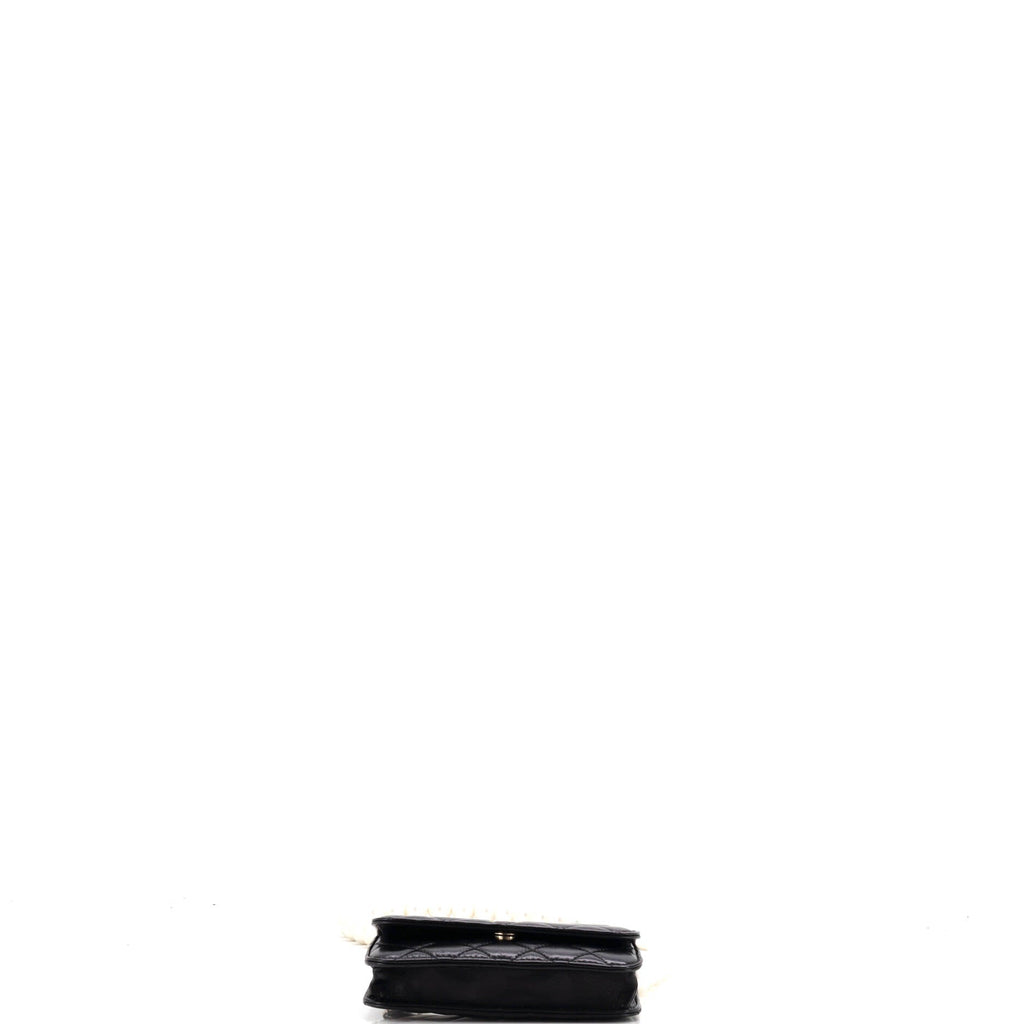 Pearl Strap Clutch with Chain Quilted Calfskin