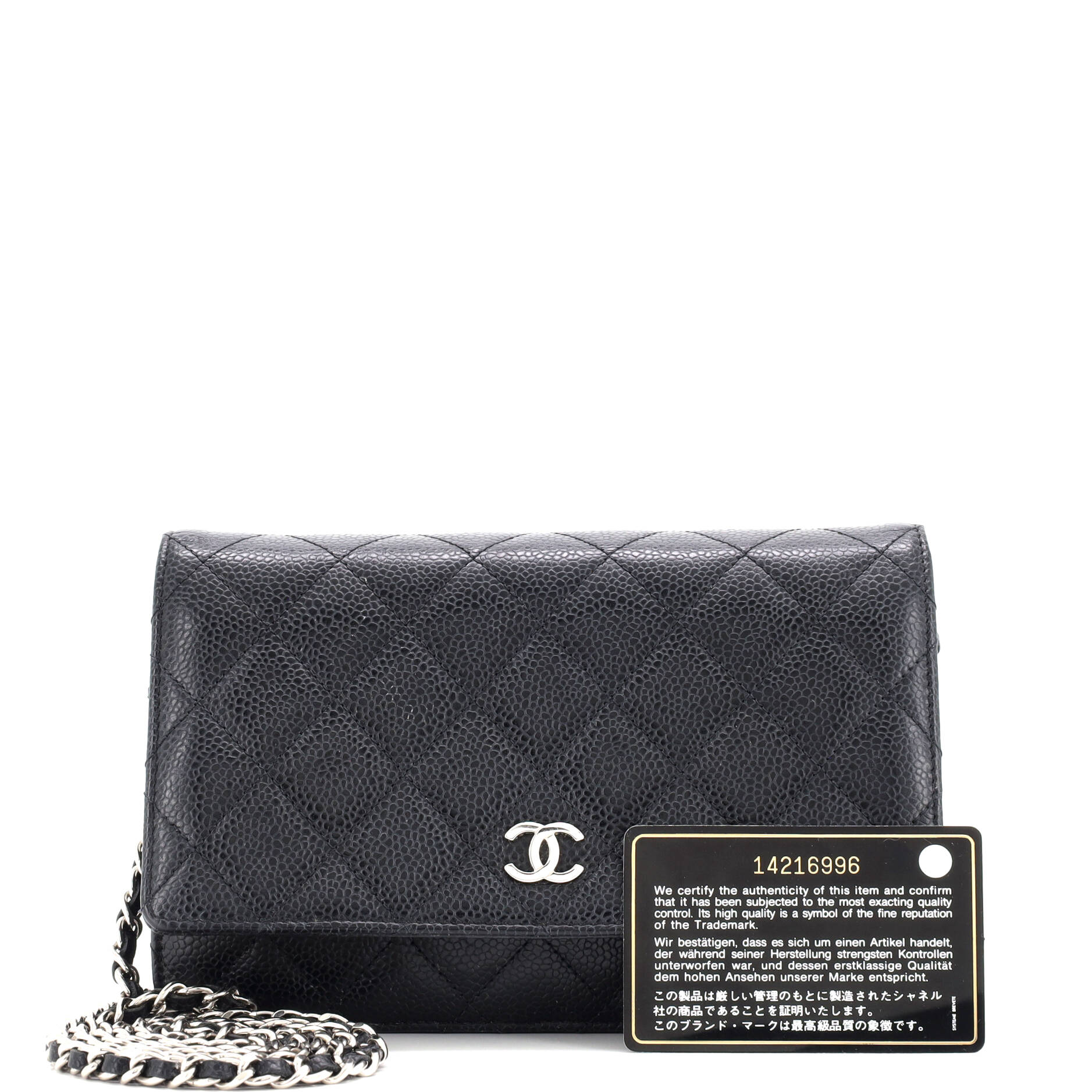 Wallet on Chain Quilted Caviar
