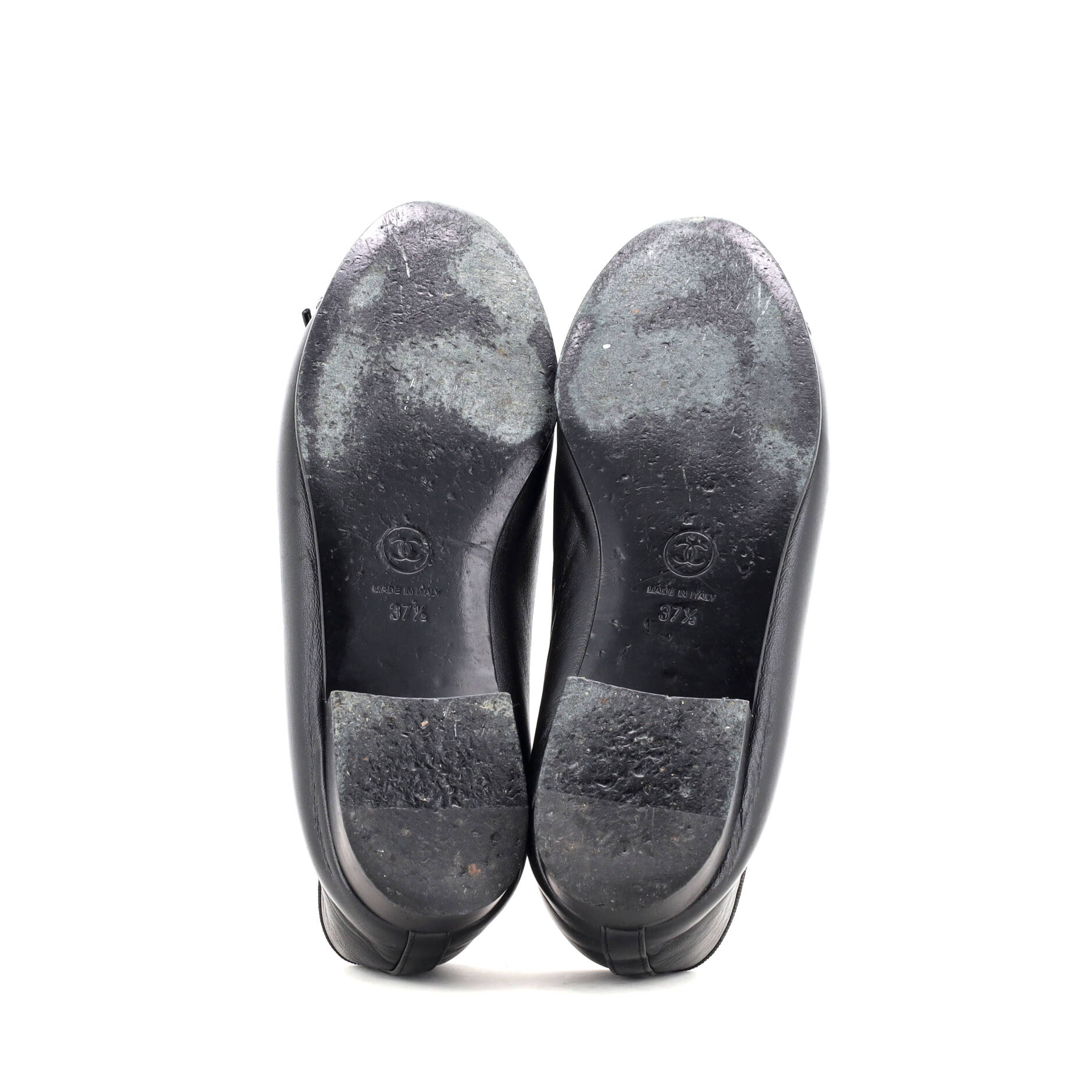 Women's CC Cap Toe Bow Ballerina Flats Leather and Patent