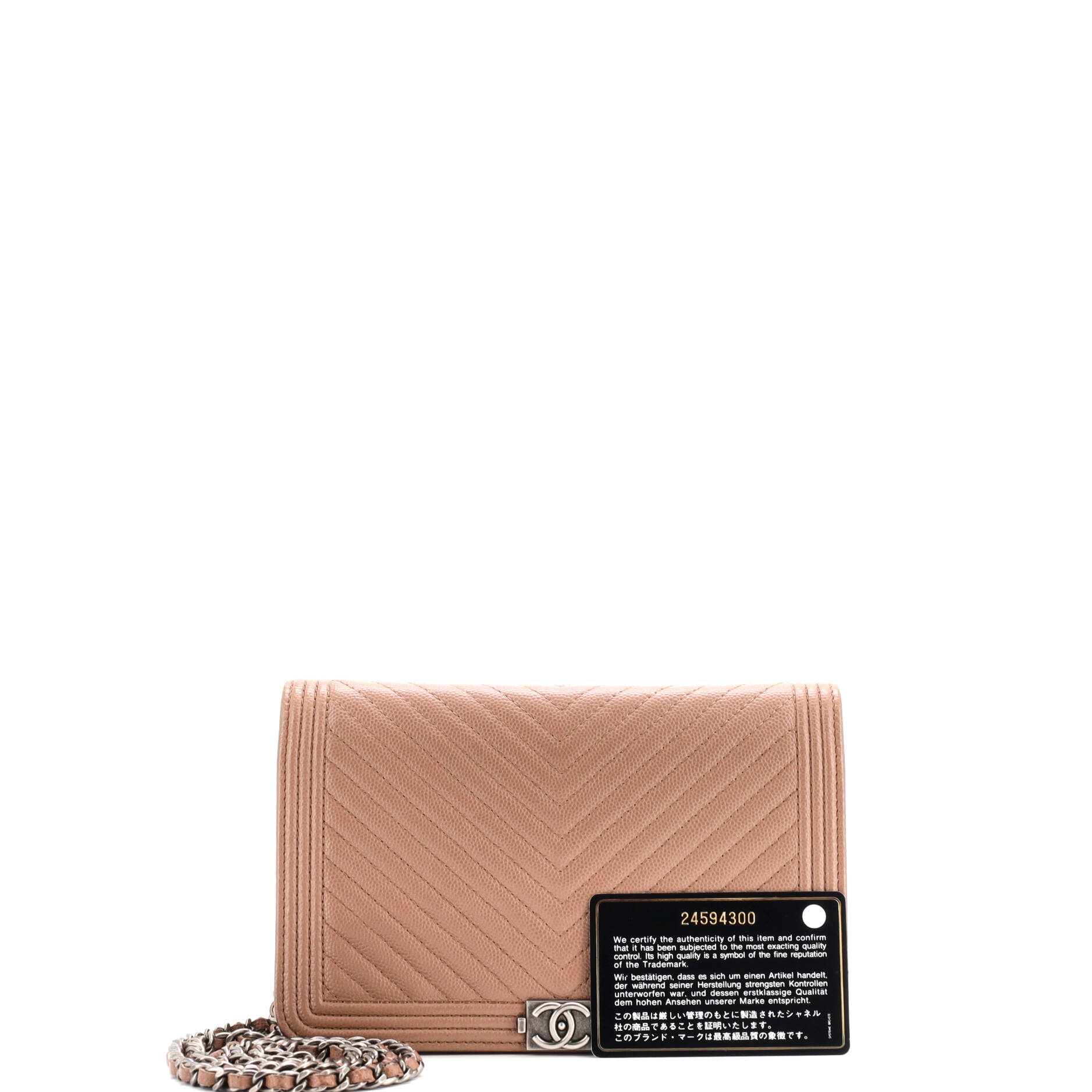 Boy Wallet on Chain Chevron Caviar