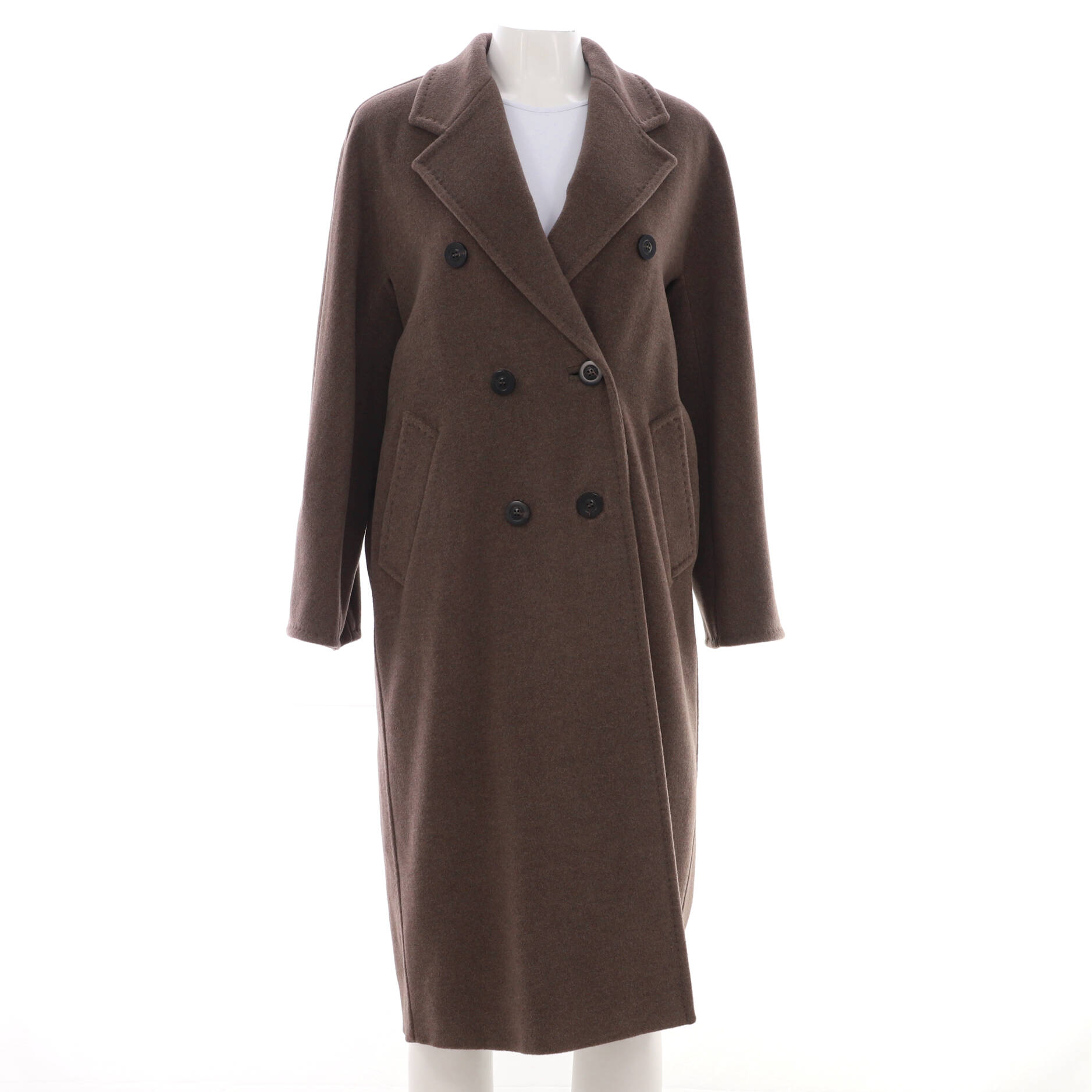 Women's 101801 Icon Double Breasted Belted Coat Wool and Cashmere Blend
