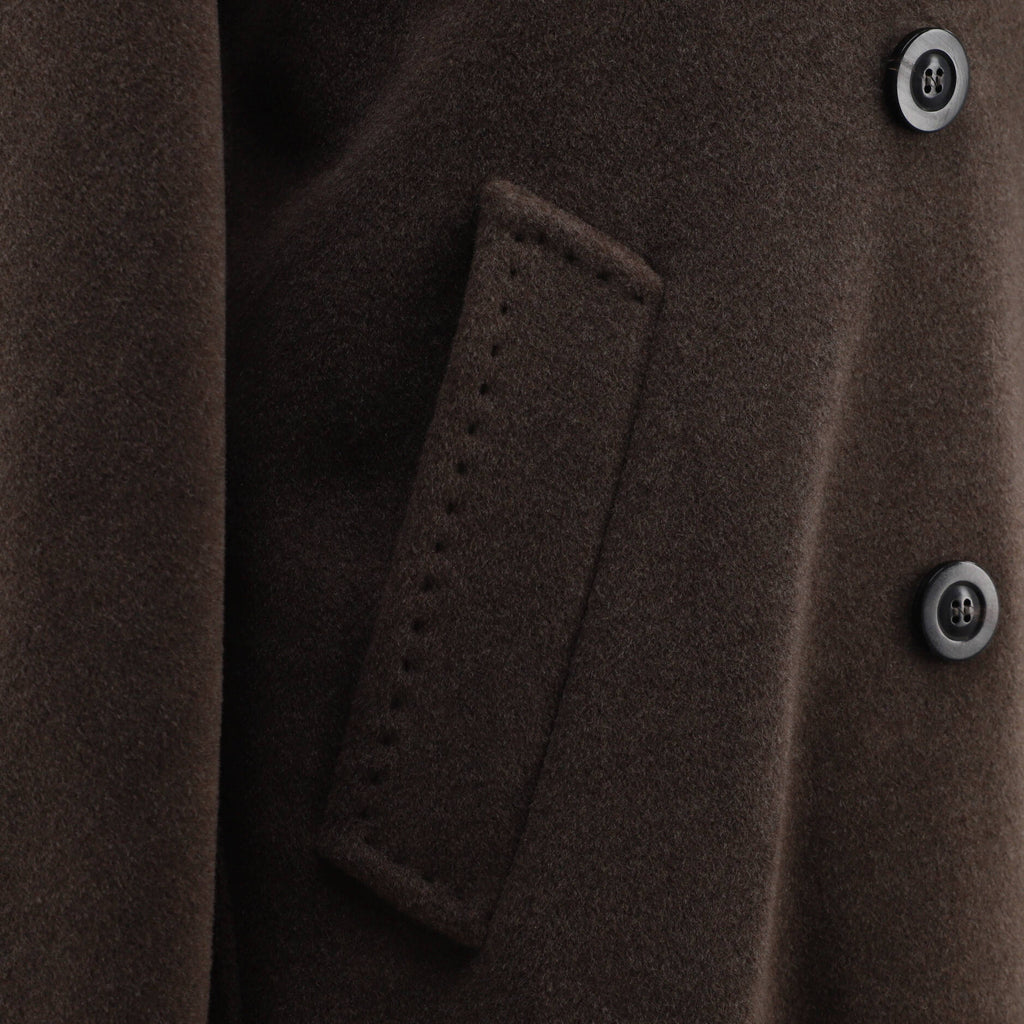 Women's 101801 Icon Double Breasted Belted Coat Wool and Cashmere Blend