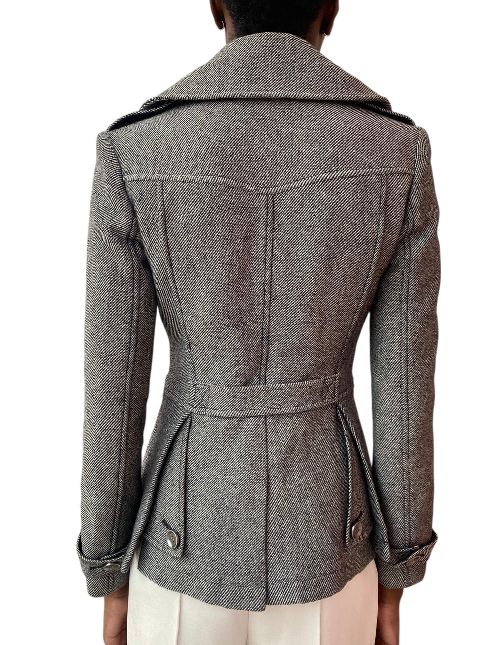 Burberry Britt Grey Wool Blend Cropped Trench Coat - US 2
