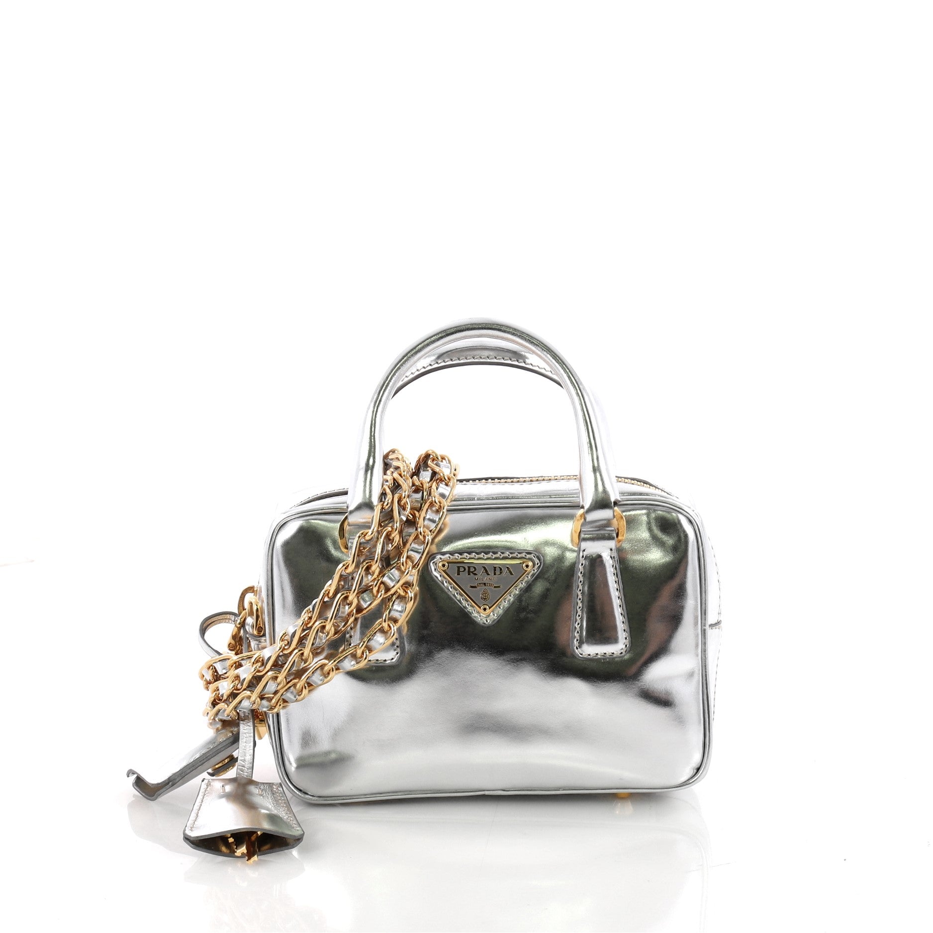 Chain Bauletto Crossbody Bag Saffiano Leather Mini