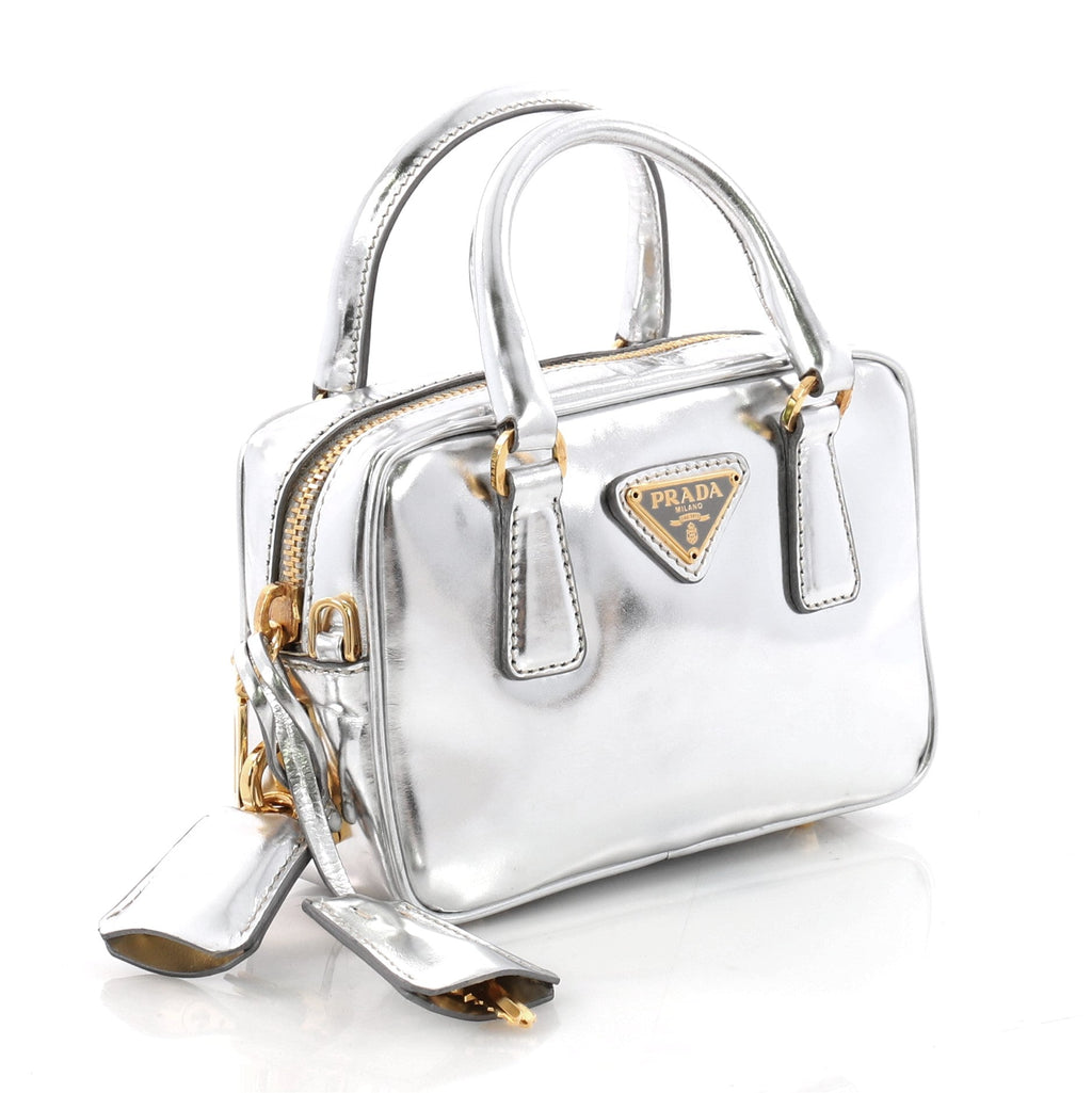 Chain Bauletto Crossbody Bag Saffiano Leather Mini