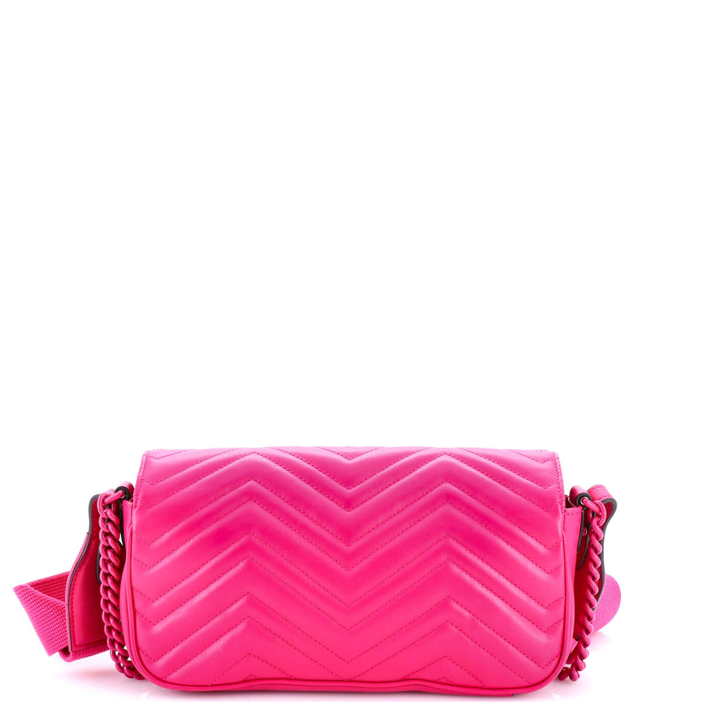 GG Marmont Monochrome Flap Bag Matelasse Leather Medium