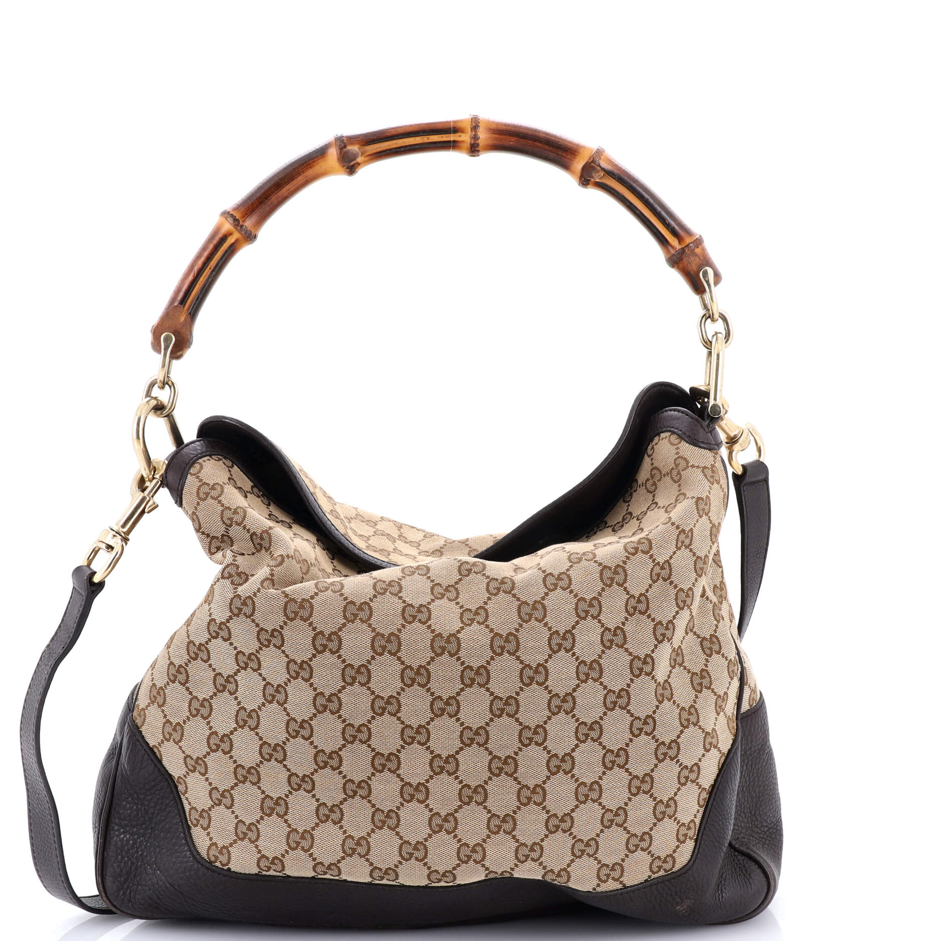 Diana Bamboo Shoulder Bag GG Canvas Medium