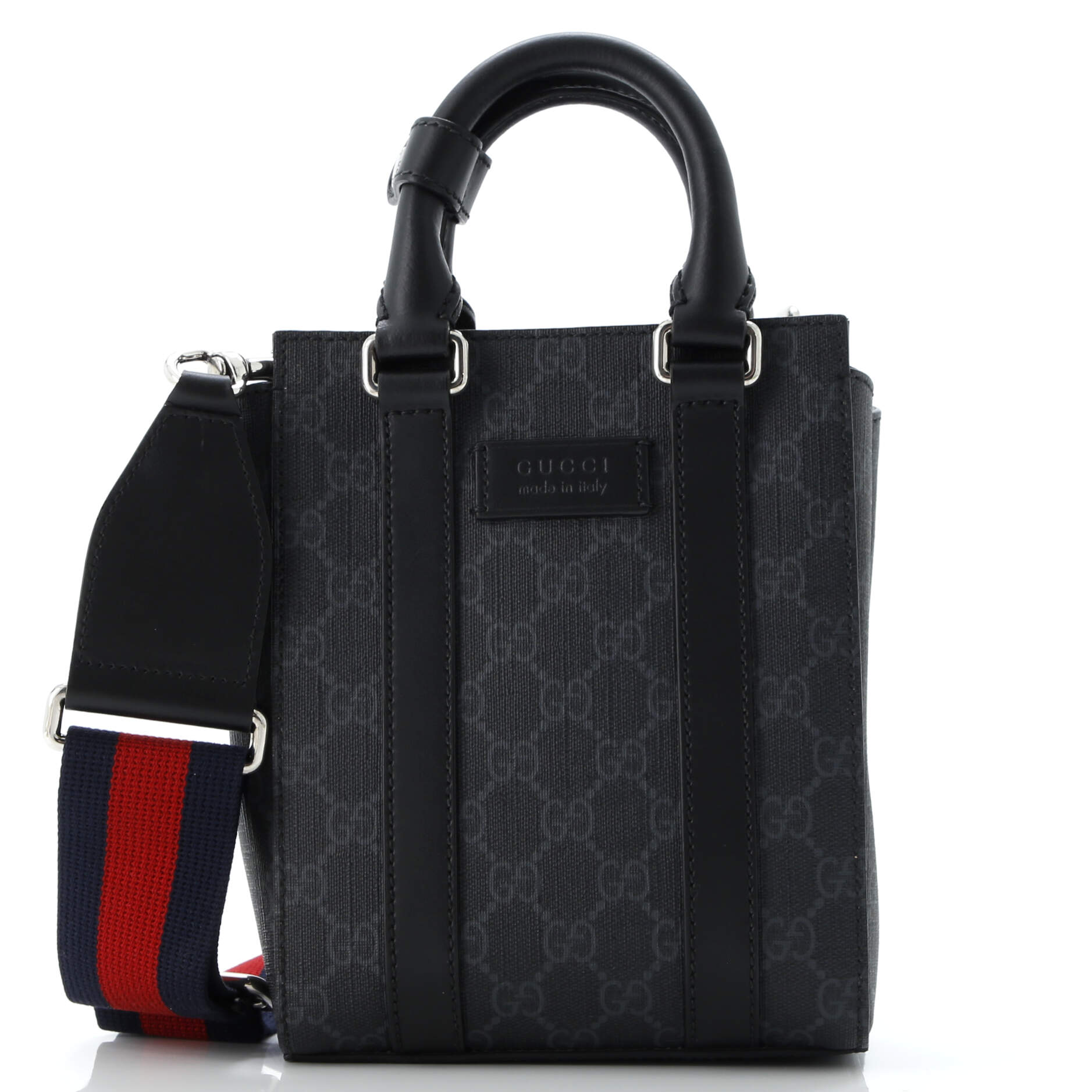 Convertible Web Open Tote GG Coated Canvas Mini
