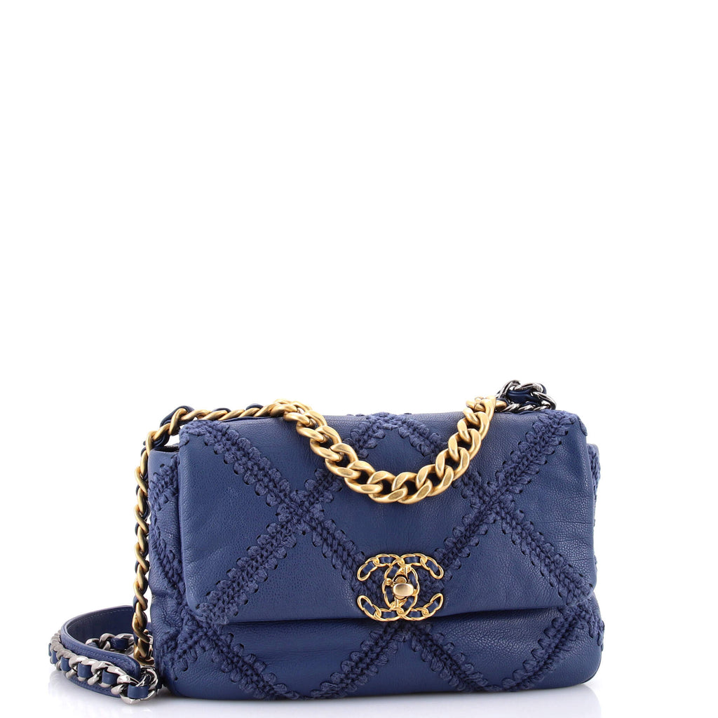 19 Flap Bag Crochet Quilted Calfskin Medium