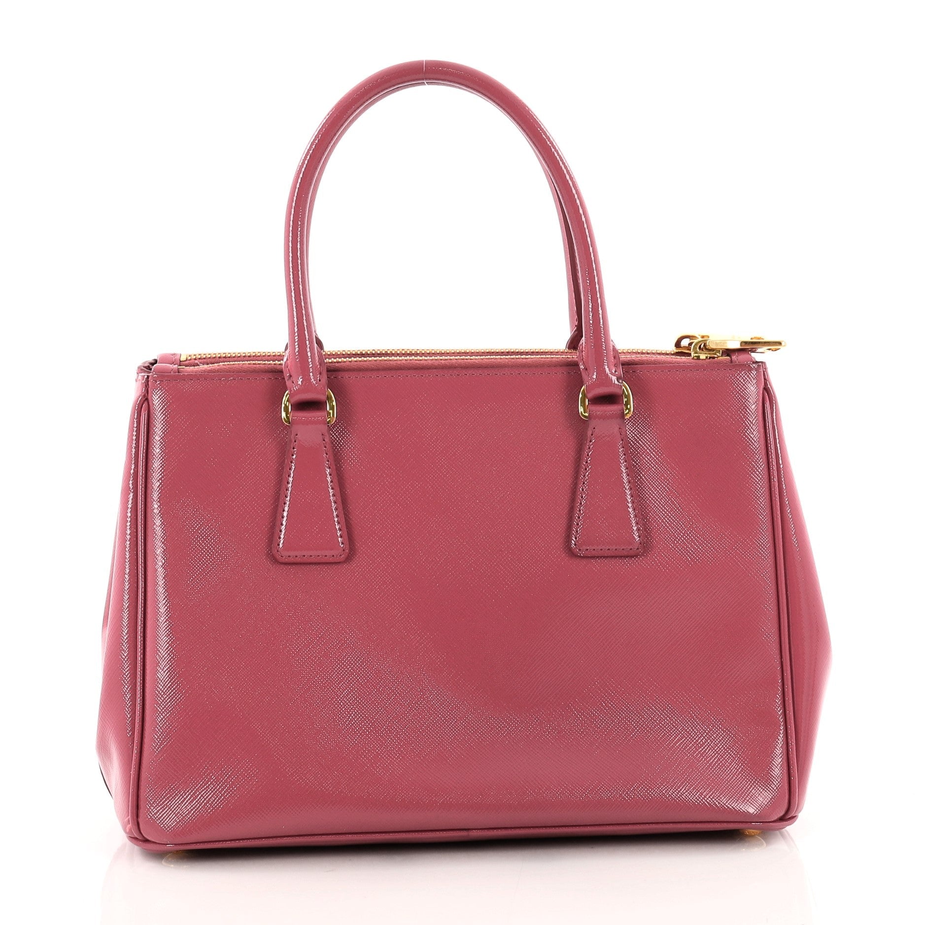 Double Zip Lux Tote Vernice Saffiano Leather Mini
