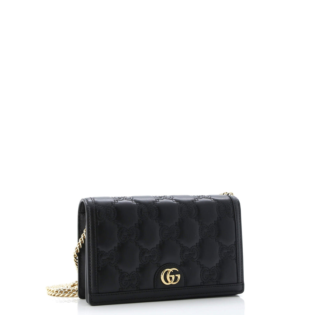 Petite GG Marmont Chain Wallet GG Matelasse Leather Mini