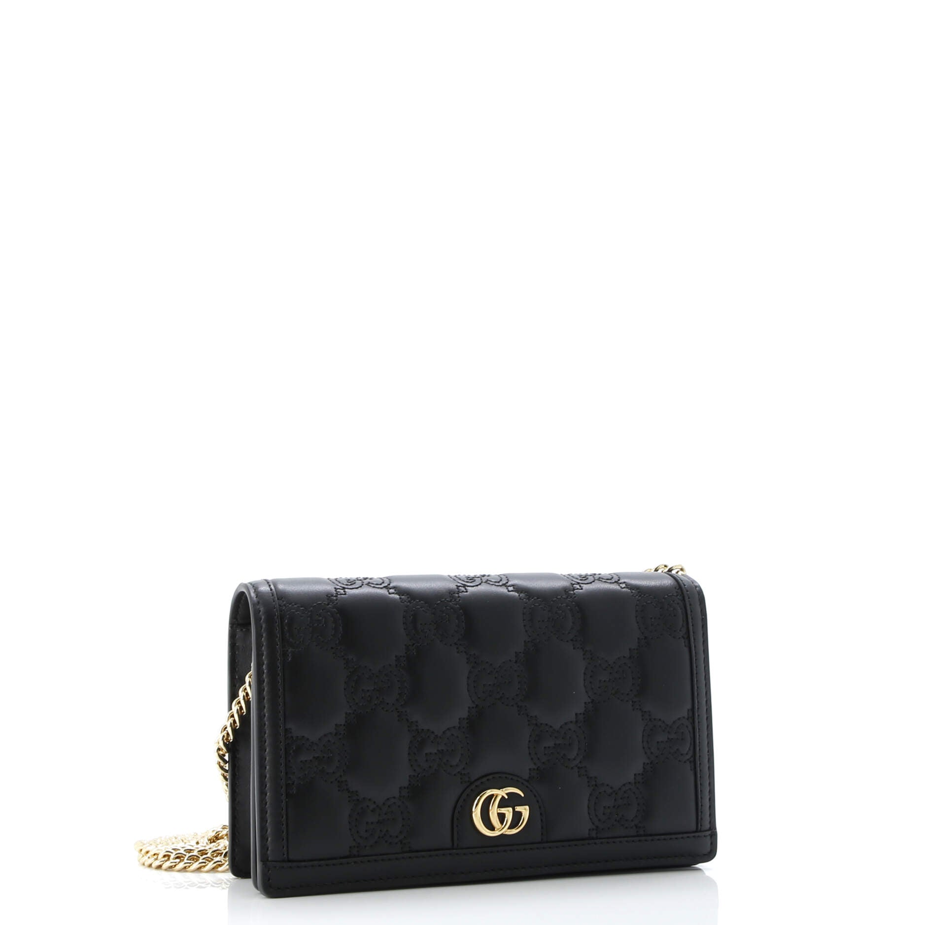 Petite GG Marmont Chain Wallet GG Matelasse Leather Mini