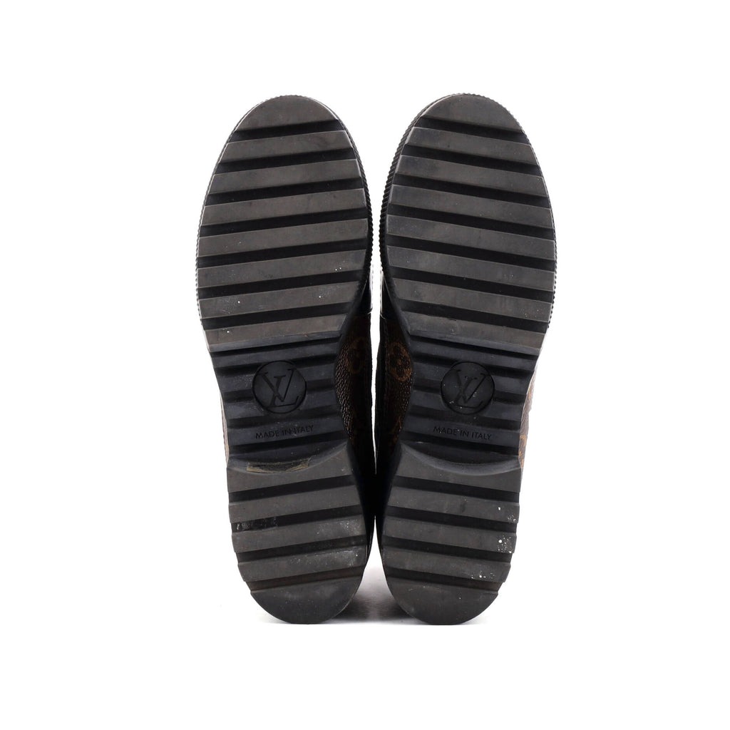 Women's Laureate Platform Desert Boots Suede with Monogram Canvas