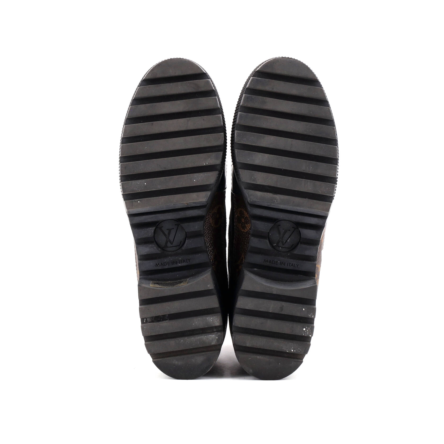 Women's Laureate Platform Desert Boots Suede with Monogram Canvas