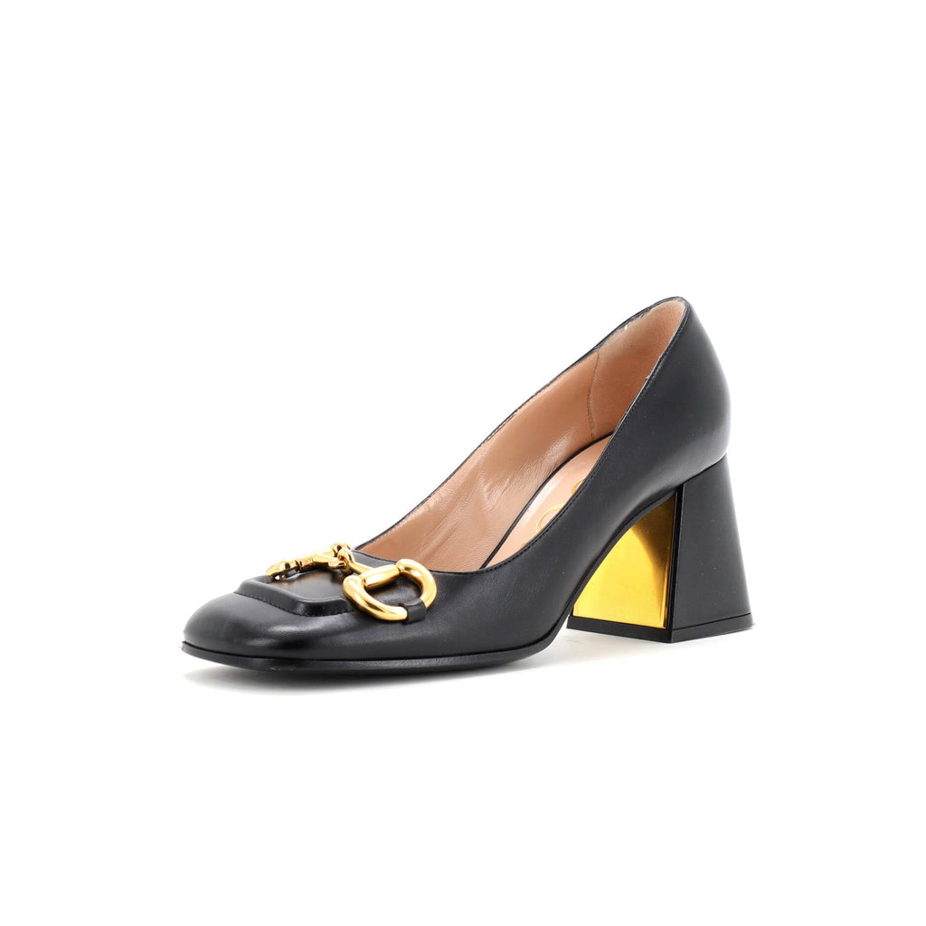Women's Horsebit Mid-Heel Pumps Leather