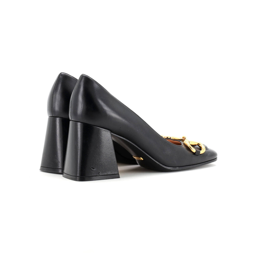 Women's Horsebit Mid-Heel Pumps Leather