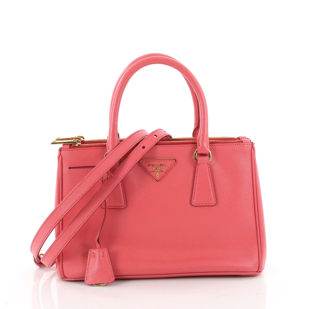 Double Zip Lux Tote Saffiano Leather Mini