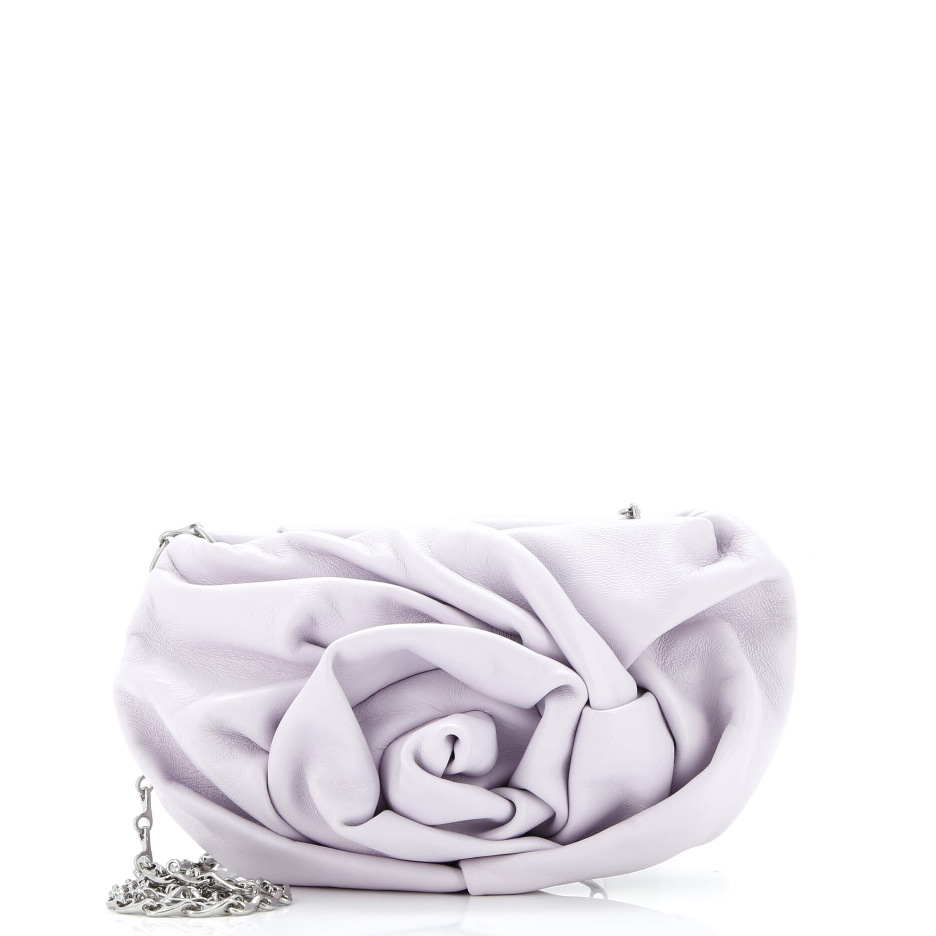 Rose Chain Clutch Leather