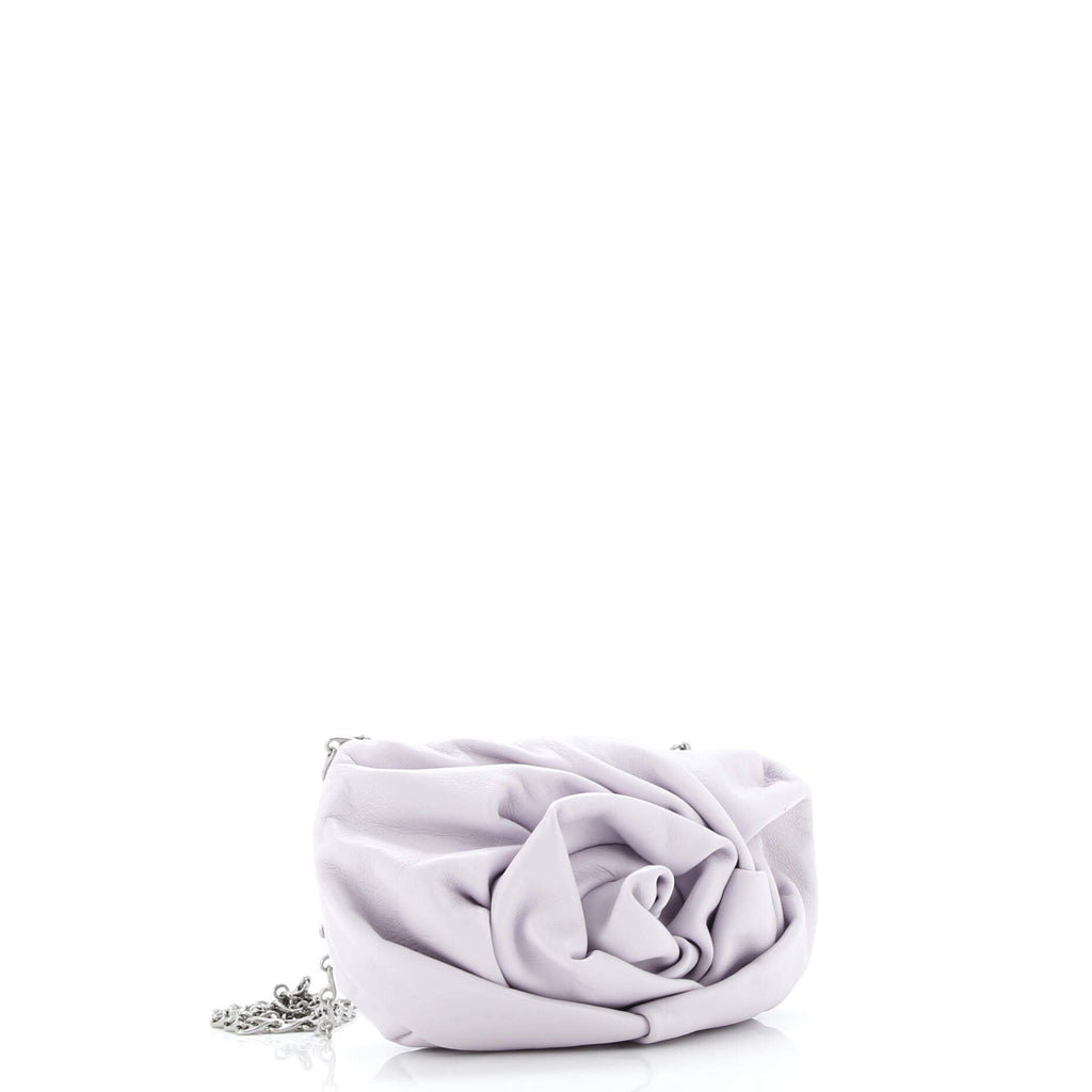 Rose Chain Clutch Leather