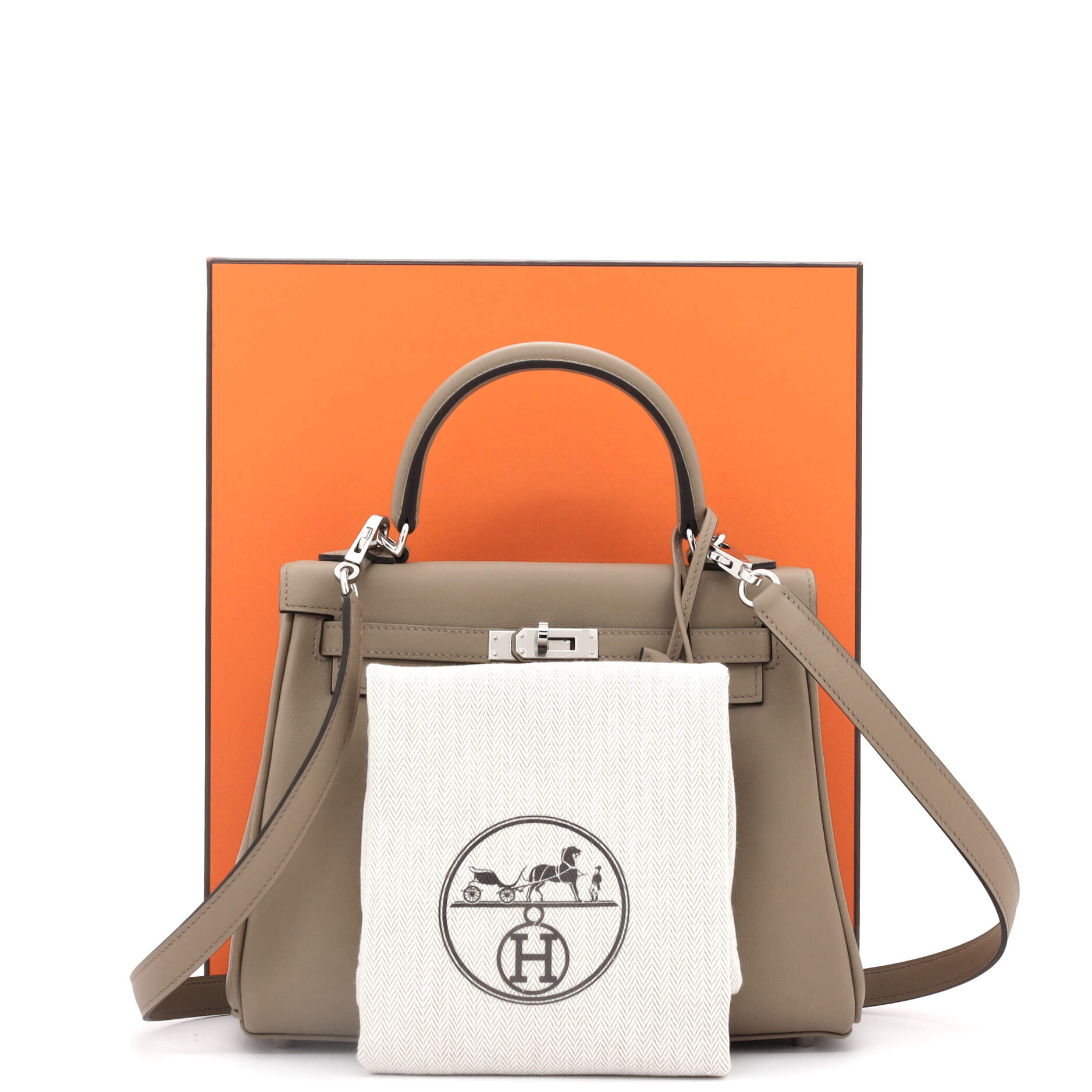 Kelly Handbag Verso Swift with Palladium Hardware 25