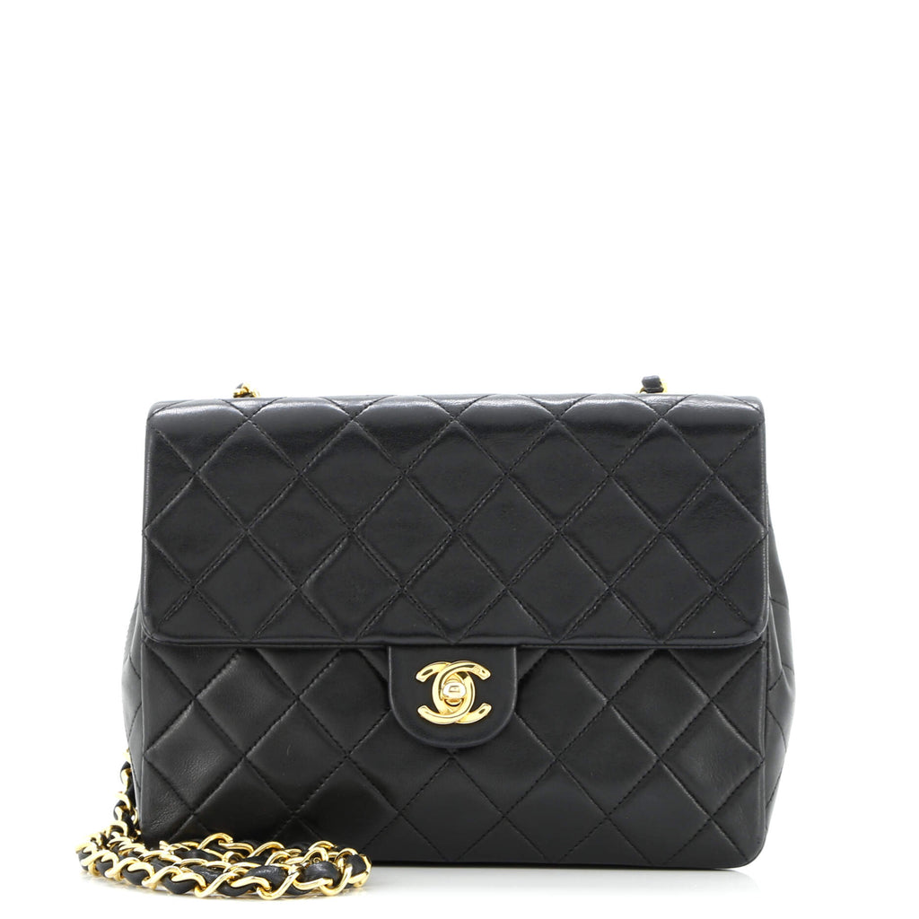 Vintage Square Classic Flap Bag Quilted Lambskin Small