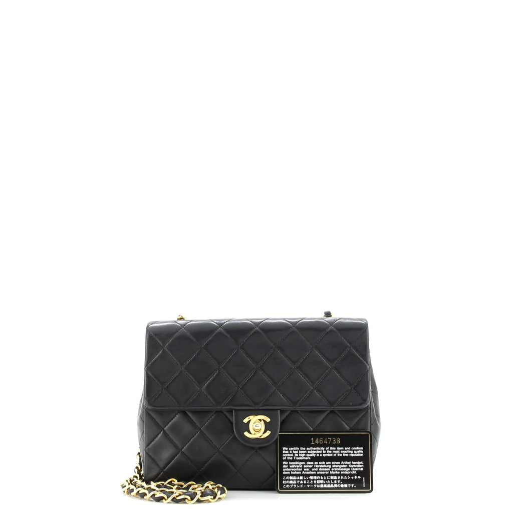 Vintage Square Classic Flap Bag Quilted Lambskin Small