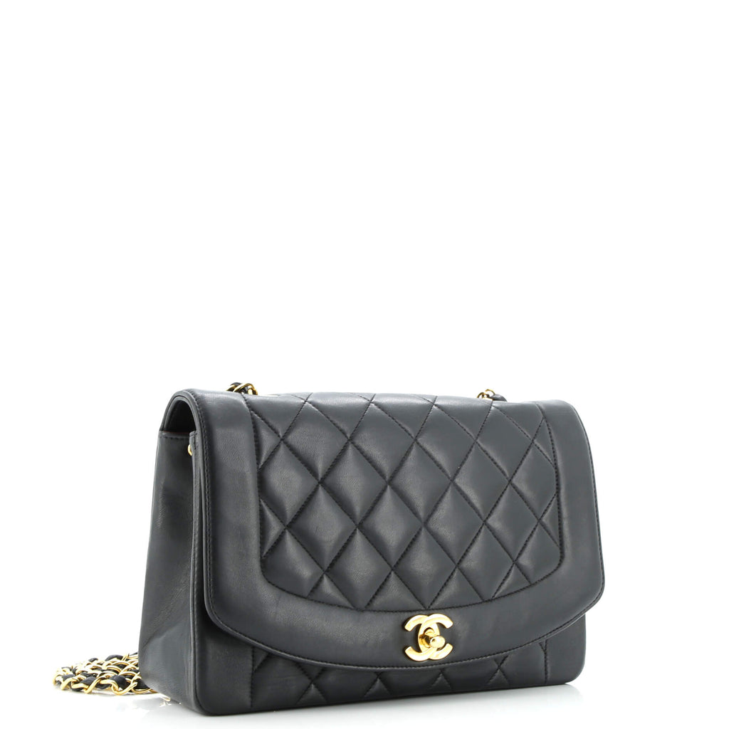 Vintage Diana Flap Bag Quilted Lambskin Medium