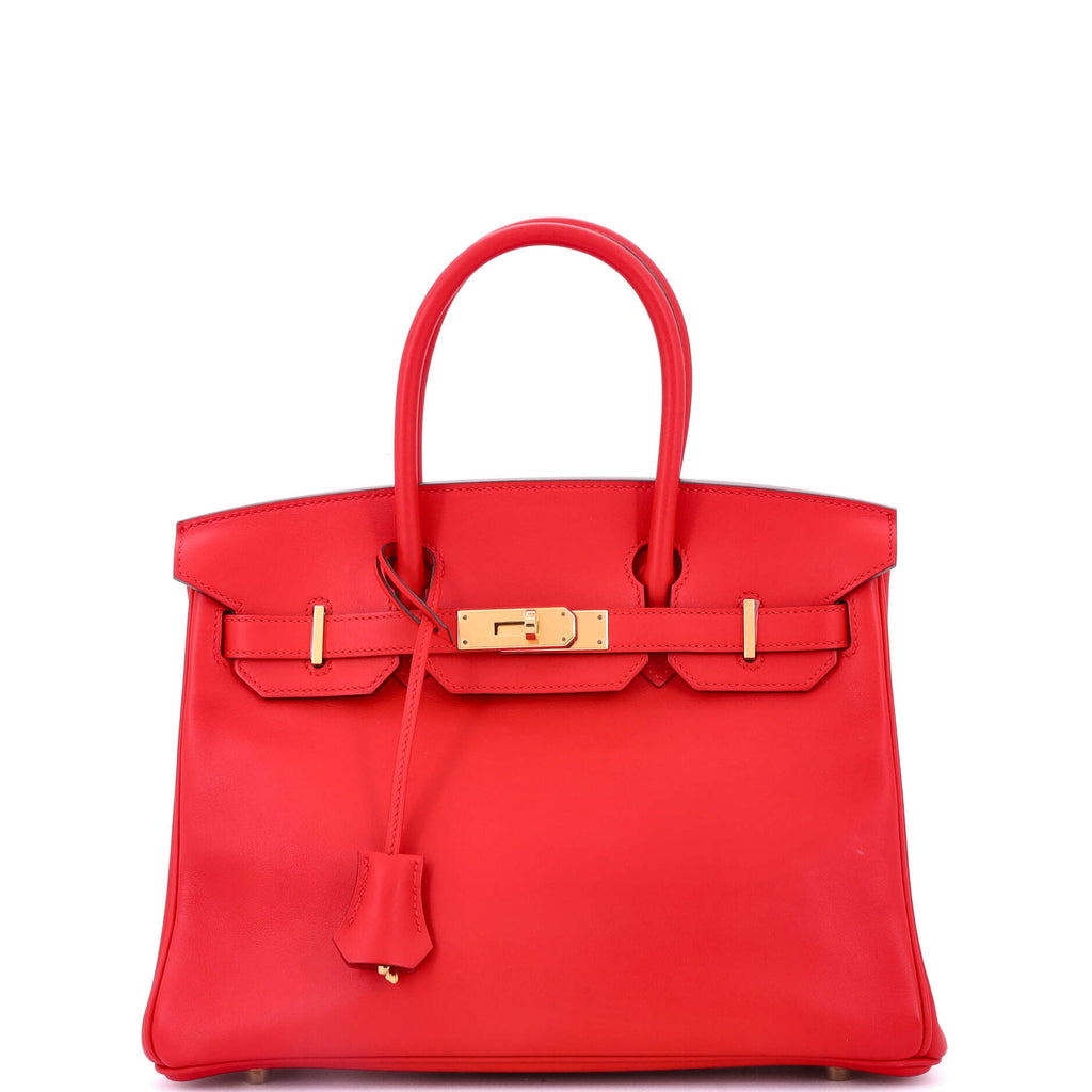 Birkin Handbag Rouge De Coeur Jonathan with Gold Hardware 30